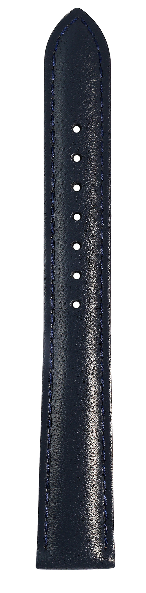 Gr 16 mm Uhrenarmband aus Echtleder in dunkelblau, genäht