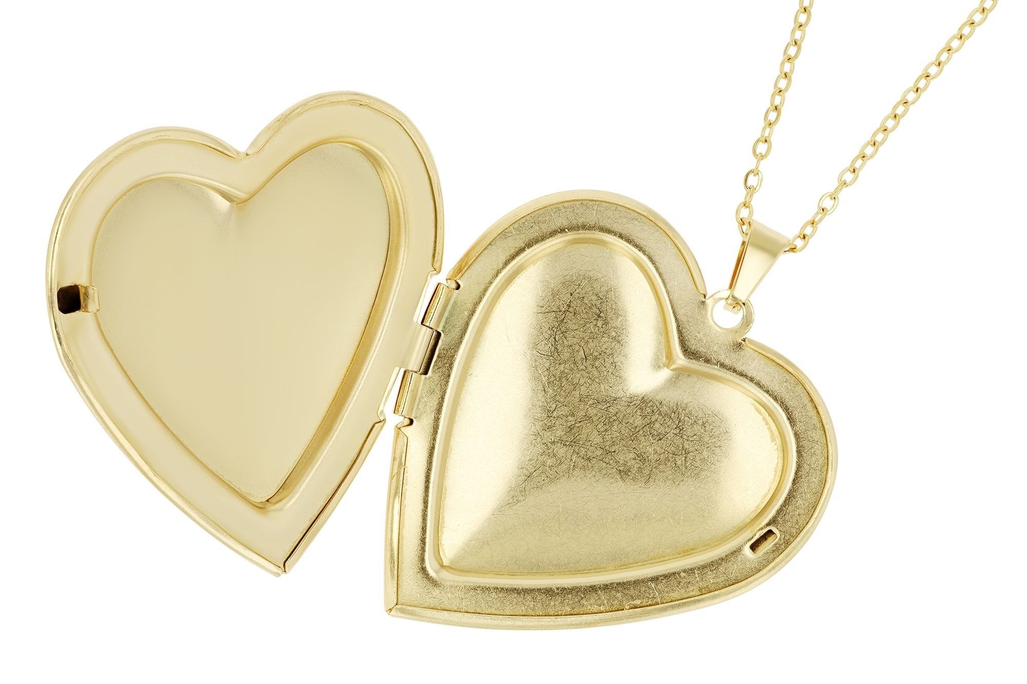 "Liora"  Edelstahl Kette mit Medaillon - Herz, 45+5 cm, goldfarben