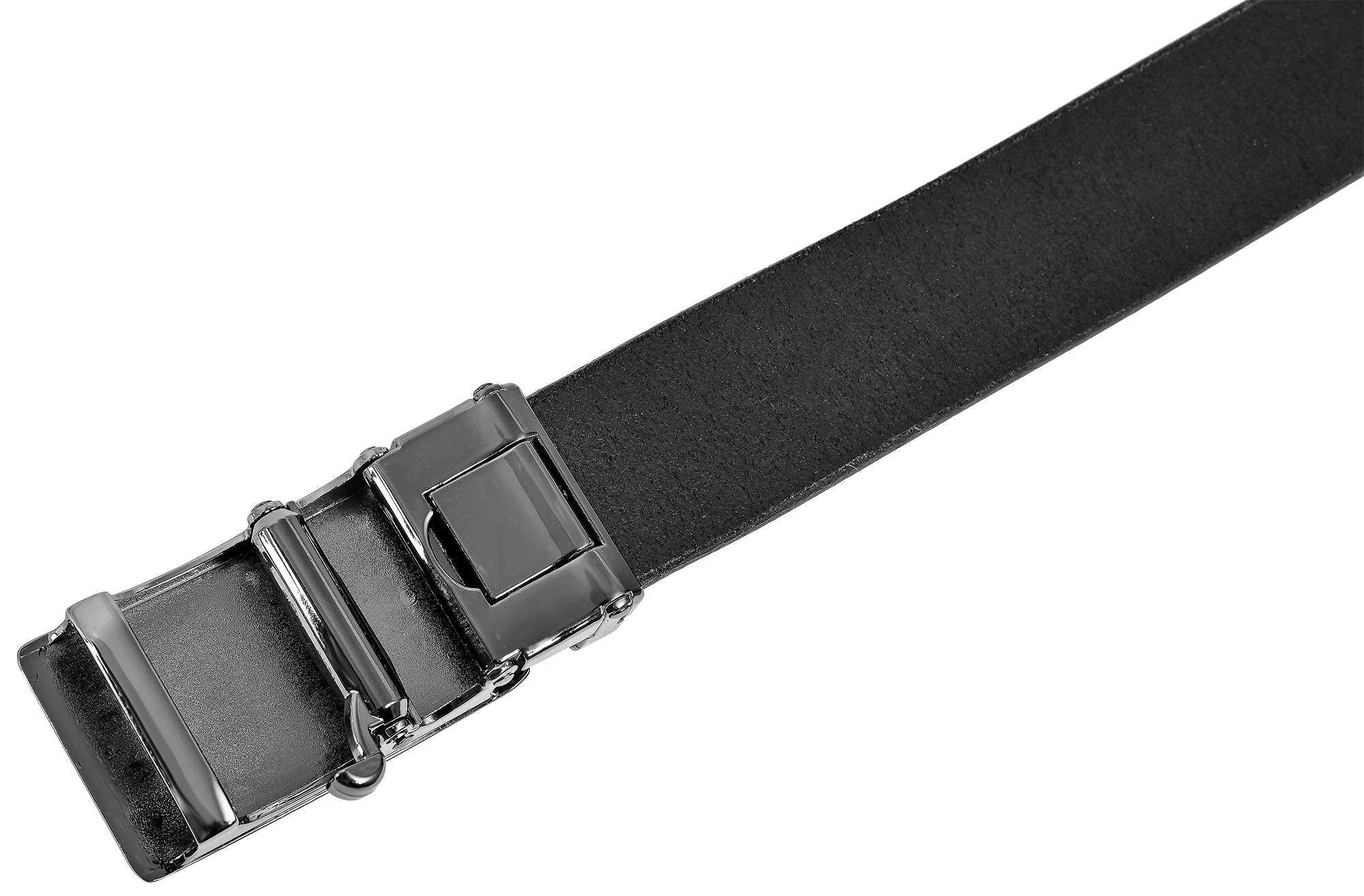 Leonardo Verrelli Echtleder Automatik-Gürtel, max. 100 cm/ 35 mm, schwarz - kürzbar