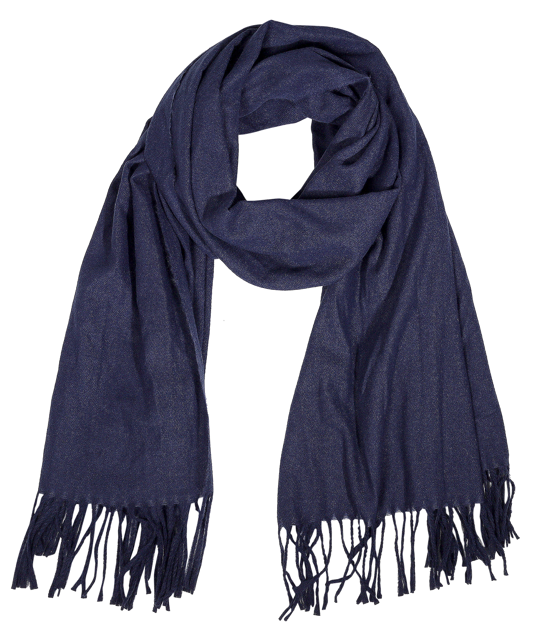 Winterschal, unifarben Dunkelblau, 100% Viskose, VE 4