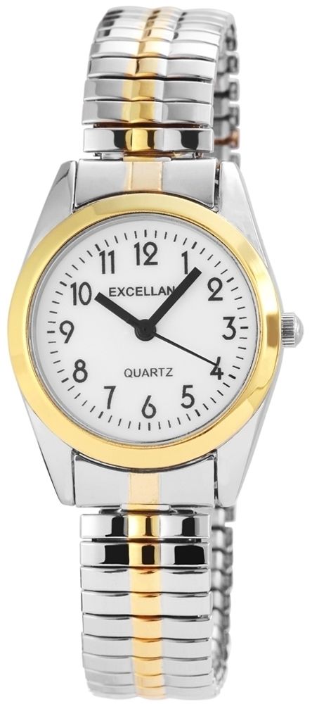 Excellanc Damenuhr mit Edelstahlzugarmband, bicolor