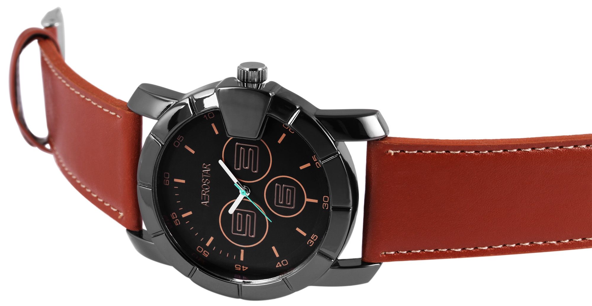 Aerostar Herrenuhr mit Lederimitationsarmband