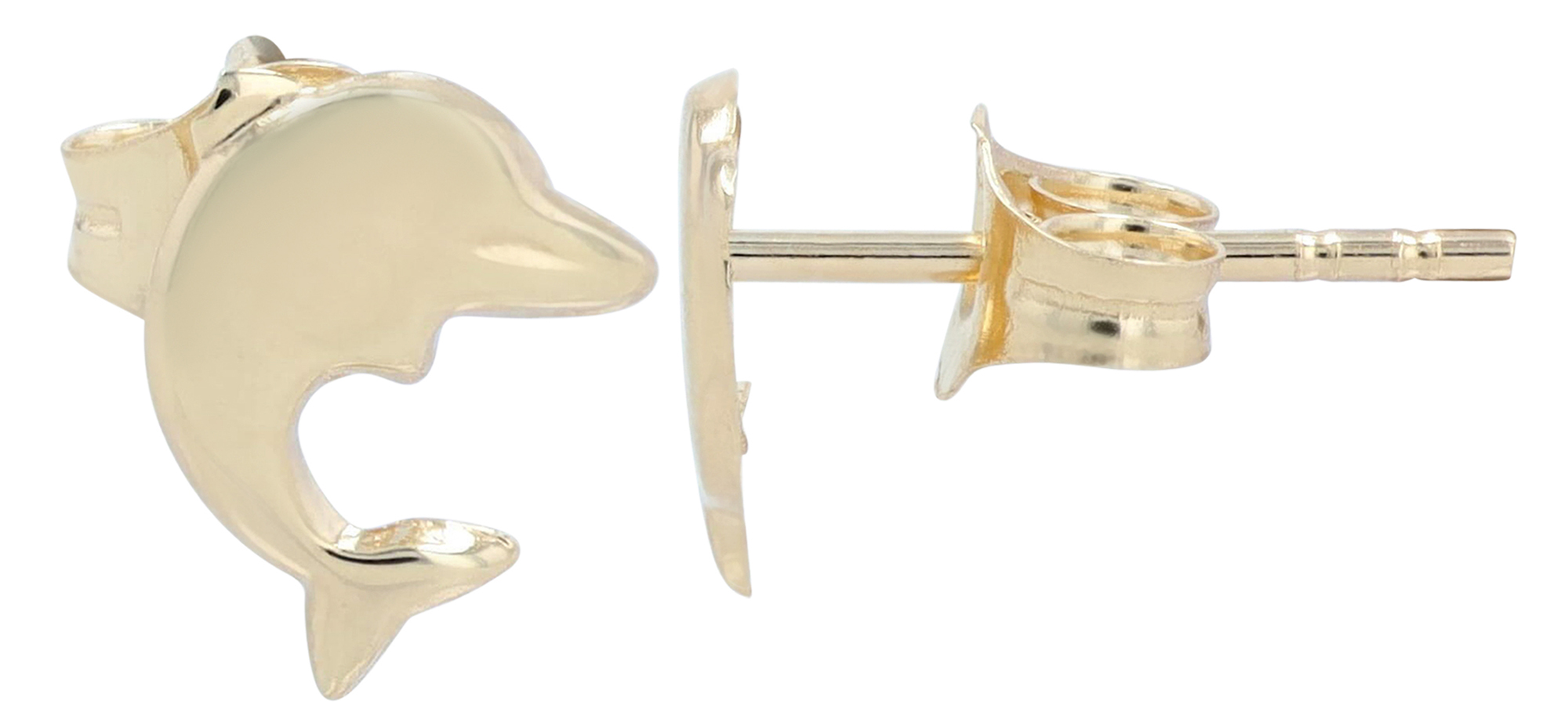 "Meeresleuchten  Finny" 333/- Echt Gold Kinder Ohrstecker - Delfin, Gelbgold, 8 Karat