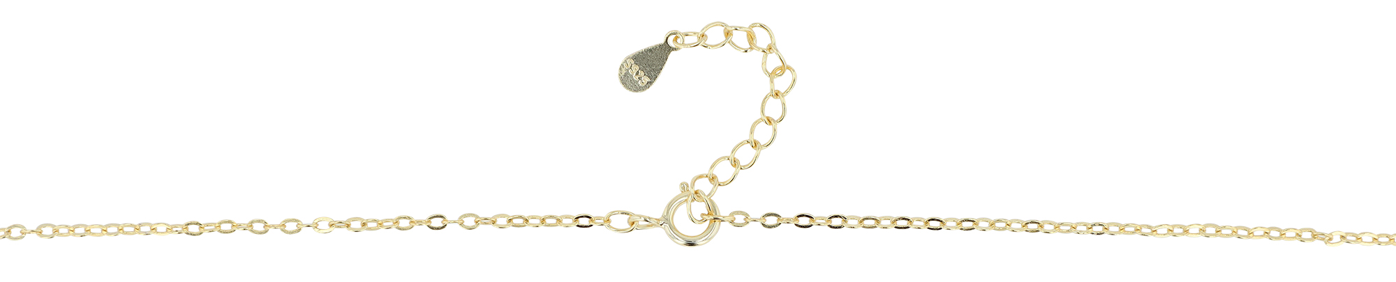 "Rina" 925/- Echt Silber Kette mit Anhänger, Zirkonia, vergoldet, 42+3cm