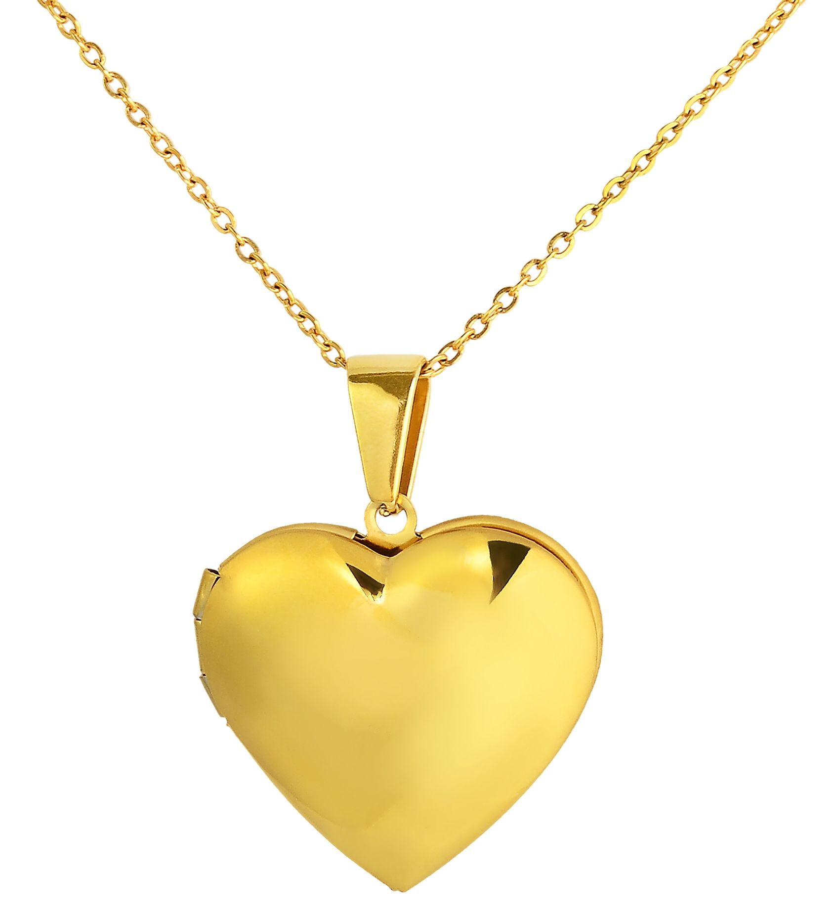 "Melli" Medaillon aus Edelstahl, Herz, goldfarben