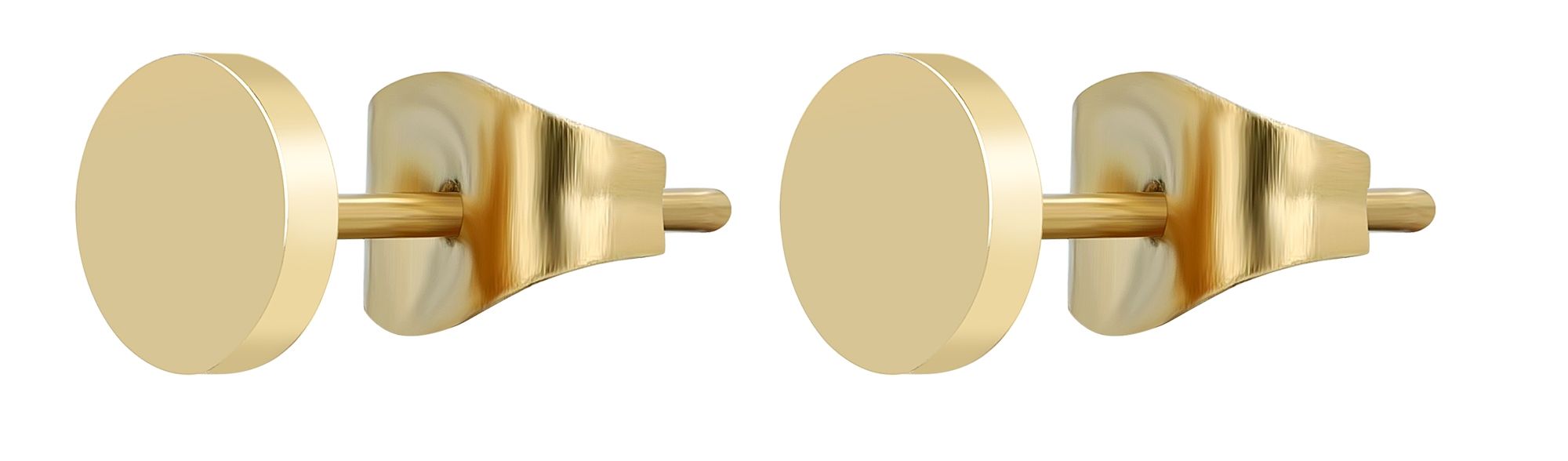 Akzent Ohrstecker "Fable" aus Edelstahl, rund, Ø 6 mm, goldfarben