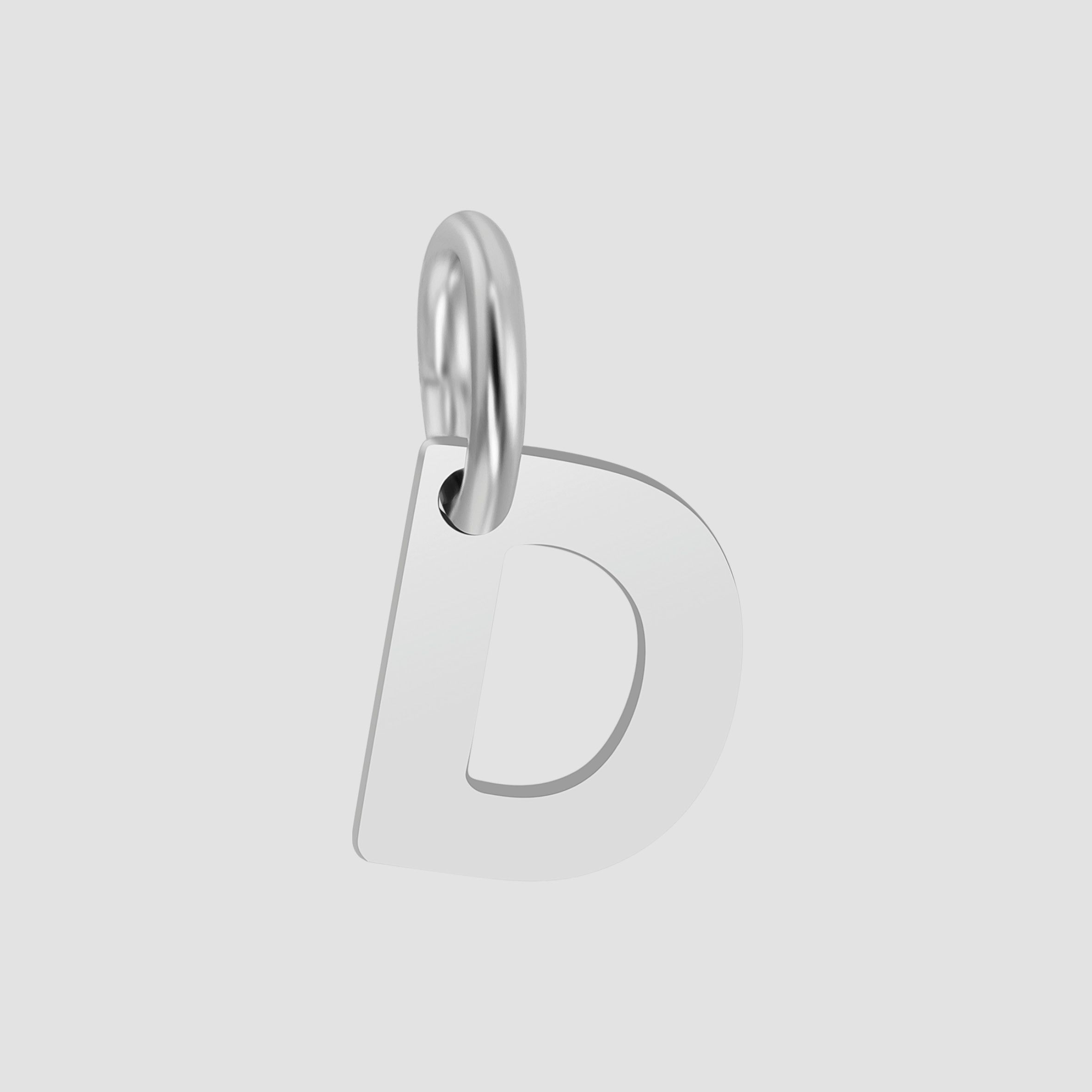 "Feinsil" 925/- Echt Silber Anhänger D, Buchstaben/ Initialien, rhodiniert