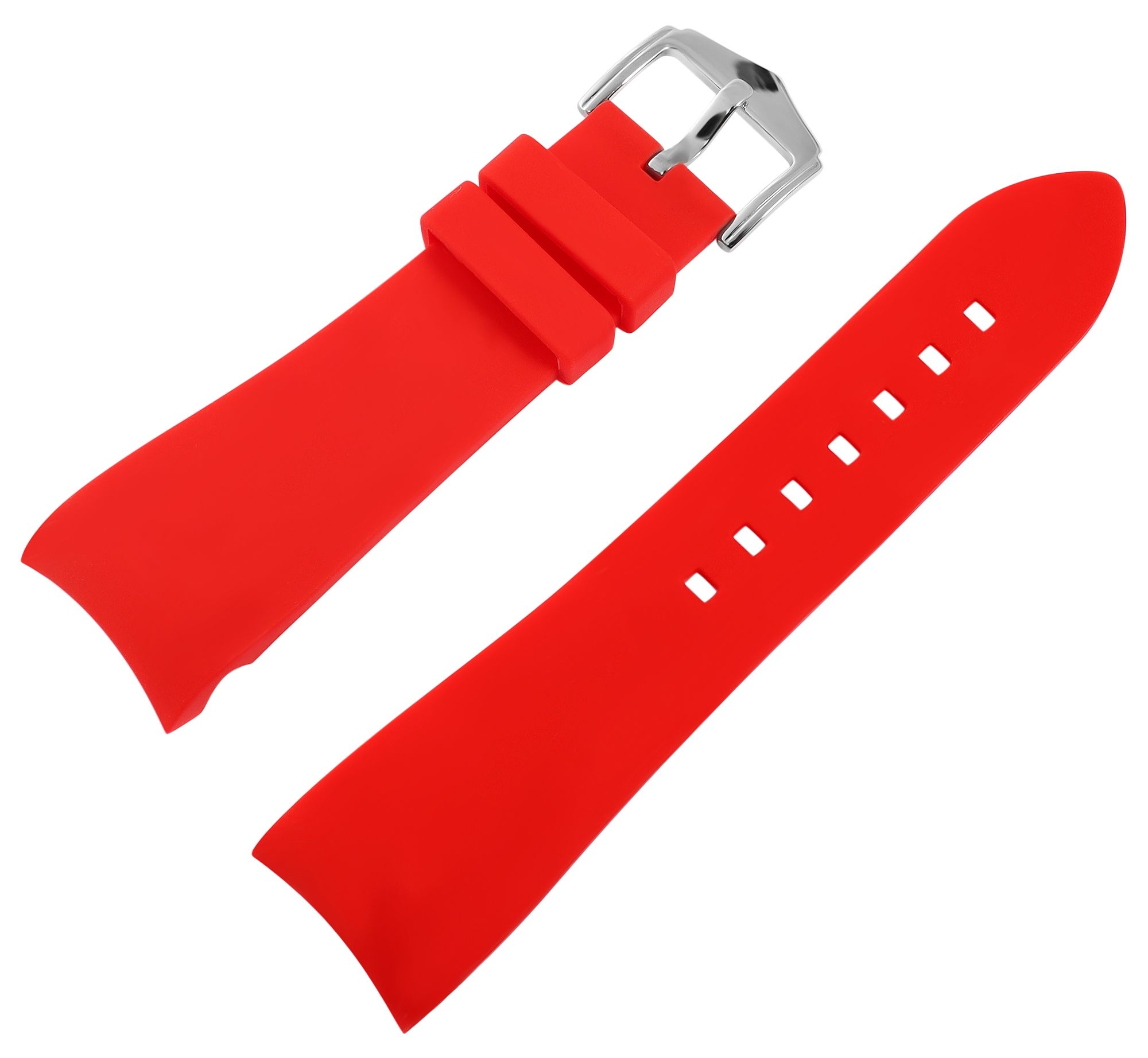 Silikon Uhrenarmband, Dornschließe, rot, 21 mm