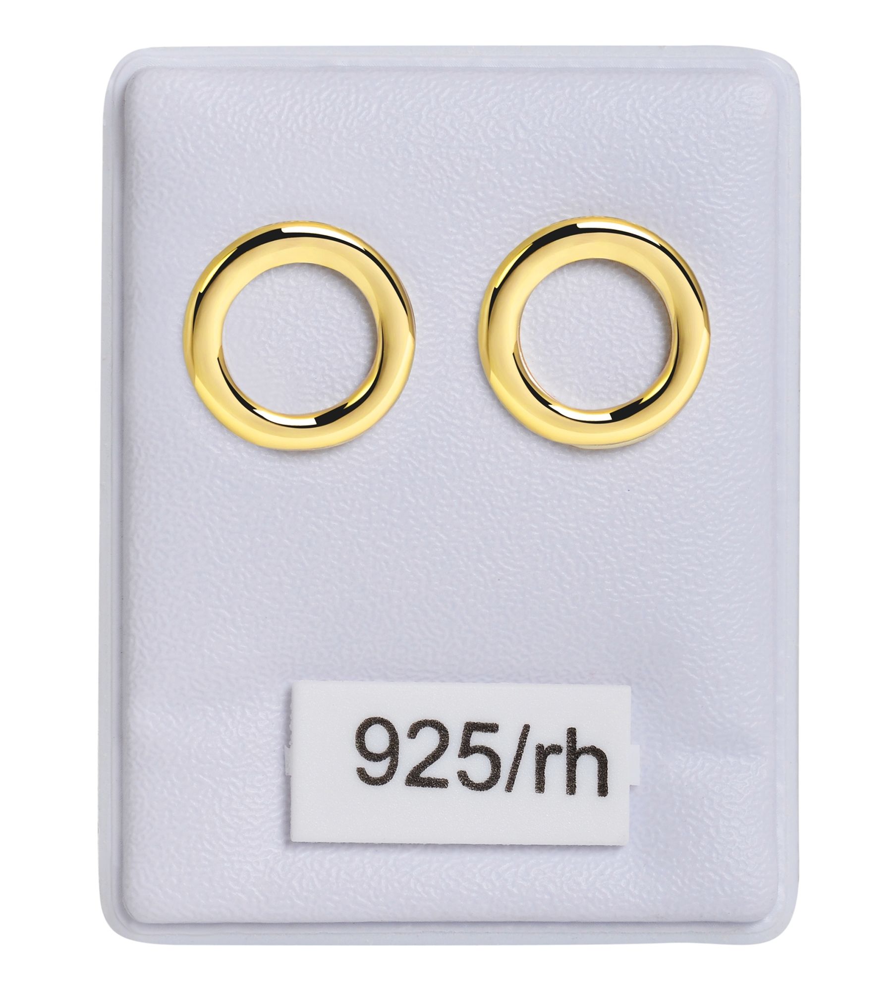 "Charlotte" 925/- Echt Silber Ohrstecker - Runde, offene Form Ø 11mm, vergoldet
