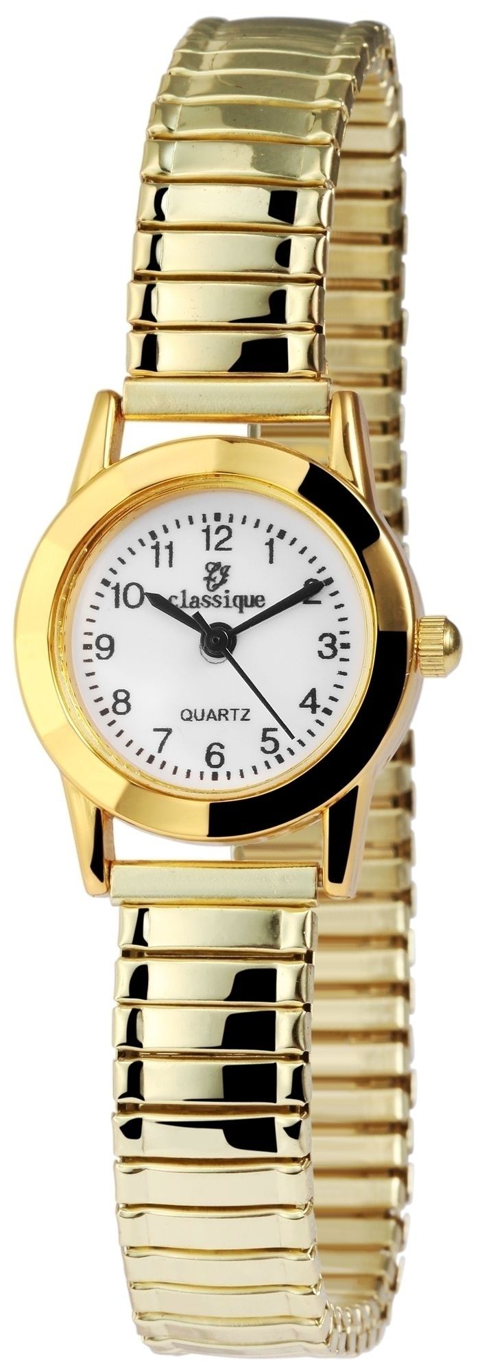 Classique Damenuhr mit Edelstahlzugarmband, goldfarben