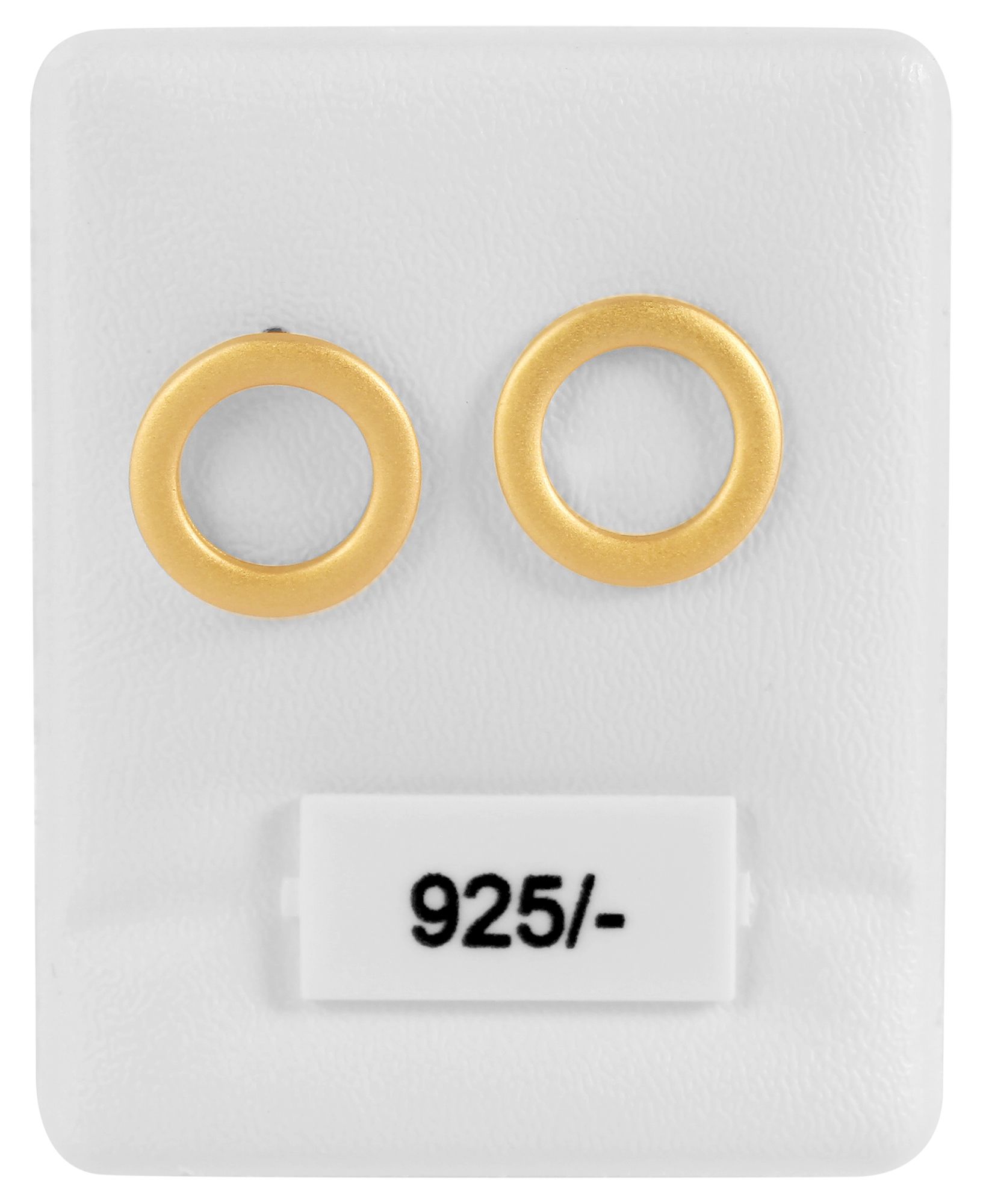 925/- Echt Silber Ohrstecker "Ronda" rund, mattiert, vergoldet