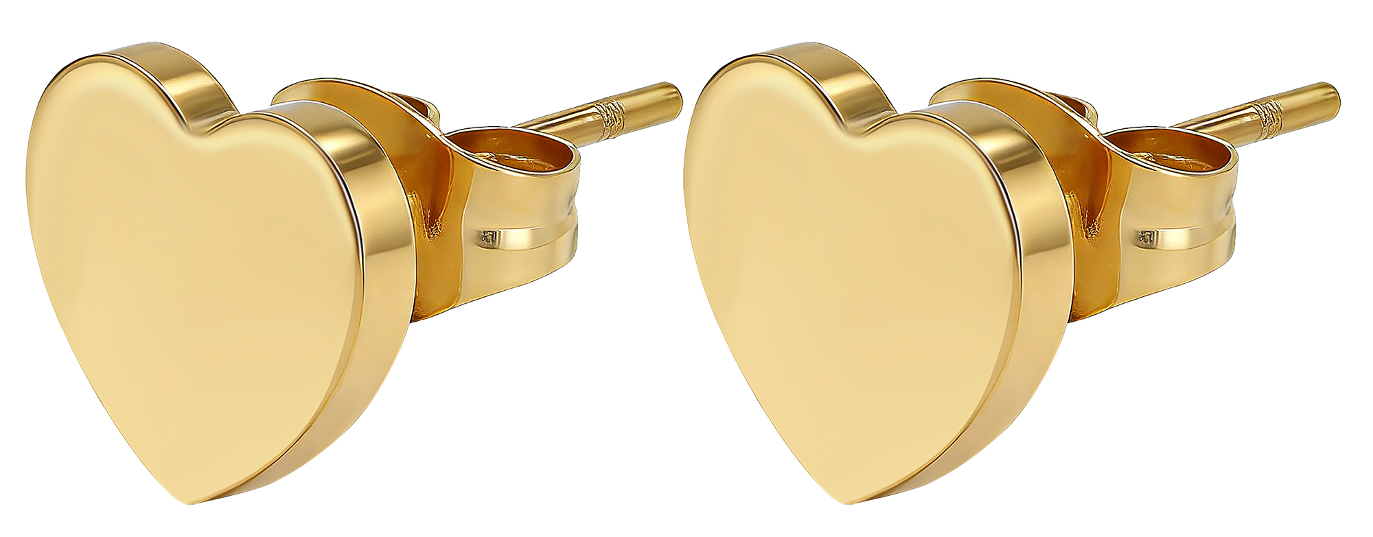 "Krystle" Edelstahl Ohrstecker - Herz, goldfarben