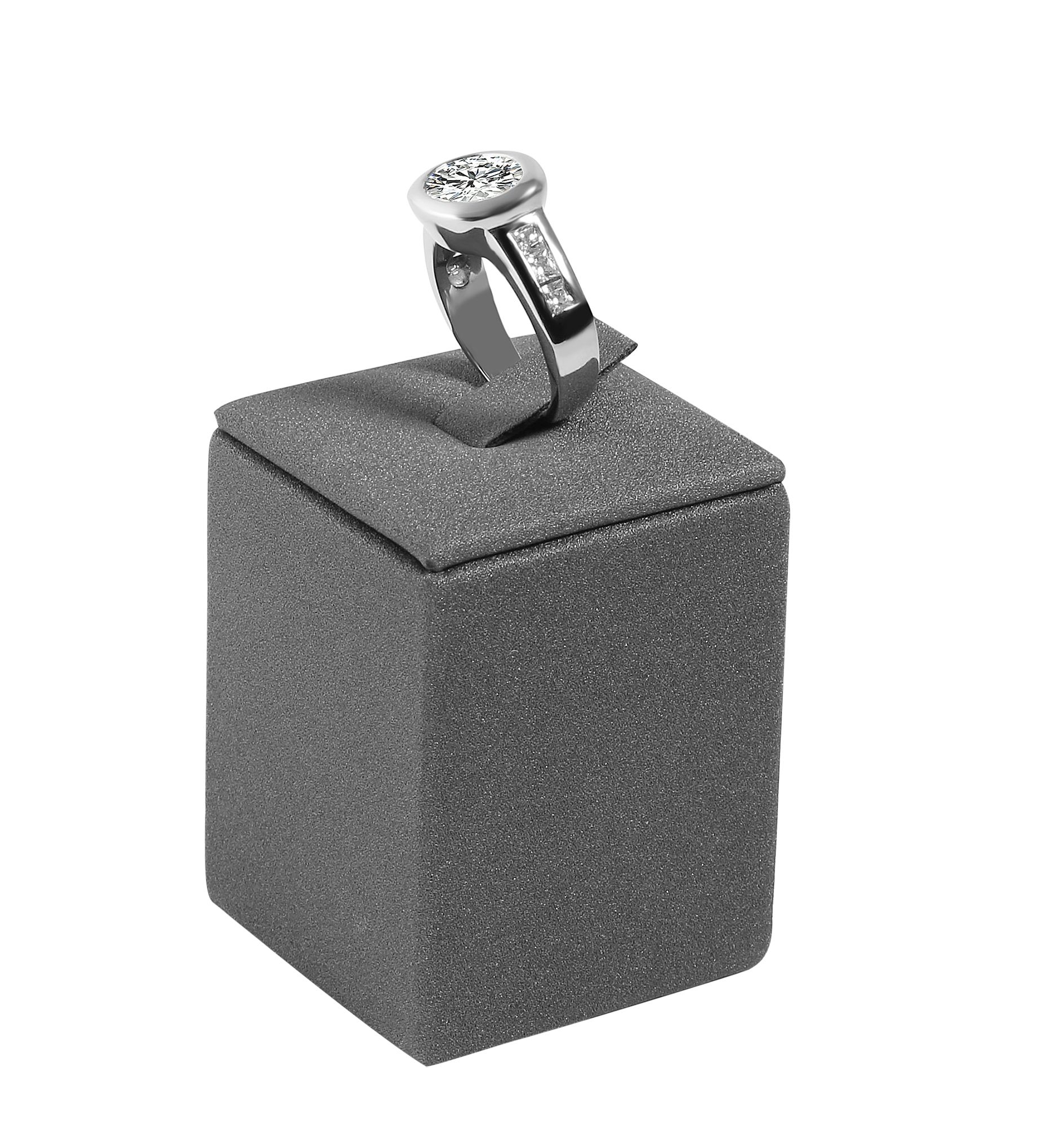 Ringaufsteller (Dekoserie Soft), PU-bezogen, Höhe 4,5 cm, grau