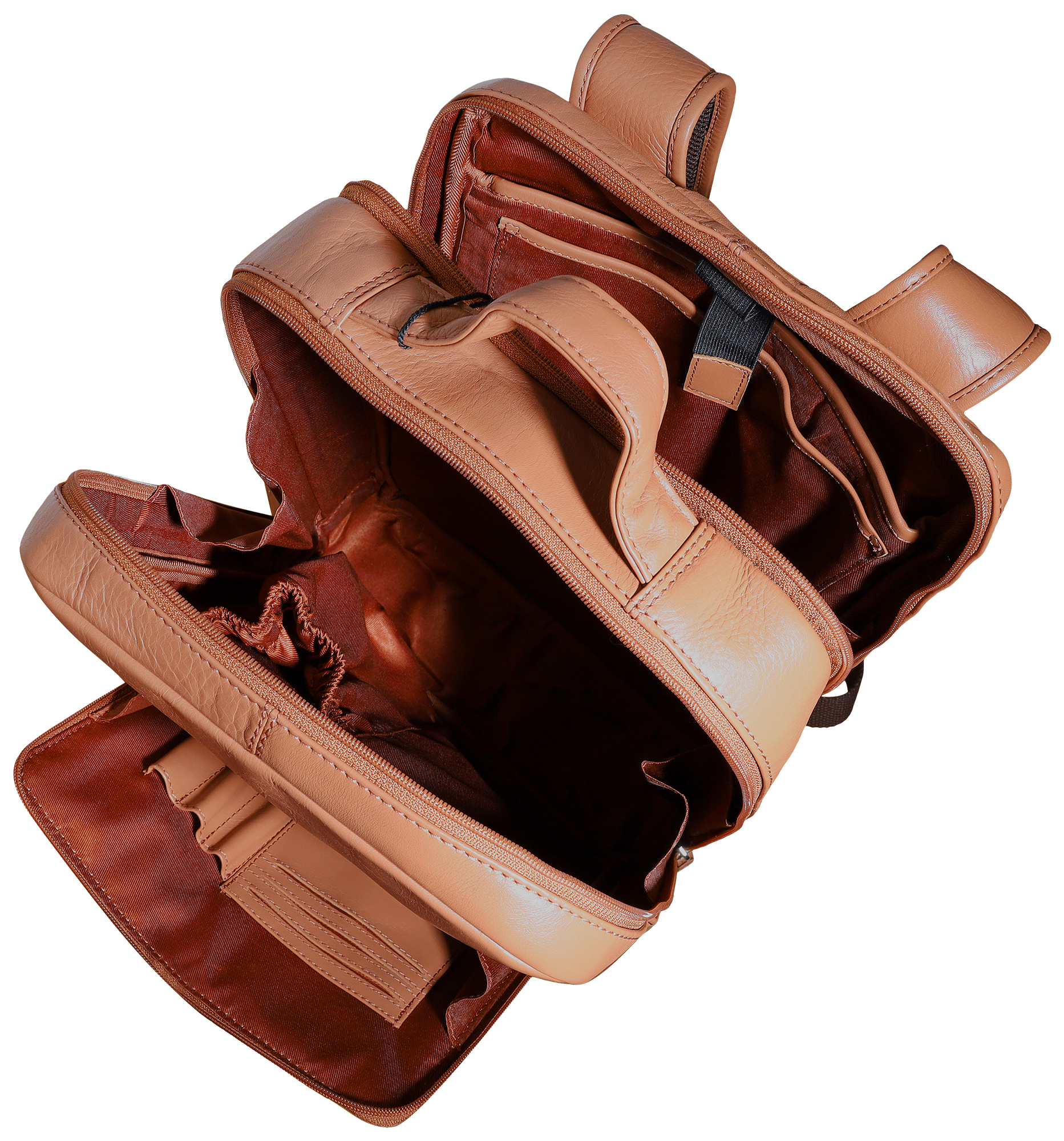 Leonardo Verrelli Echt Leder-Rucksack für Business, Alltag & Reisen, braun/ cognac