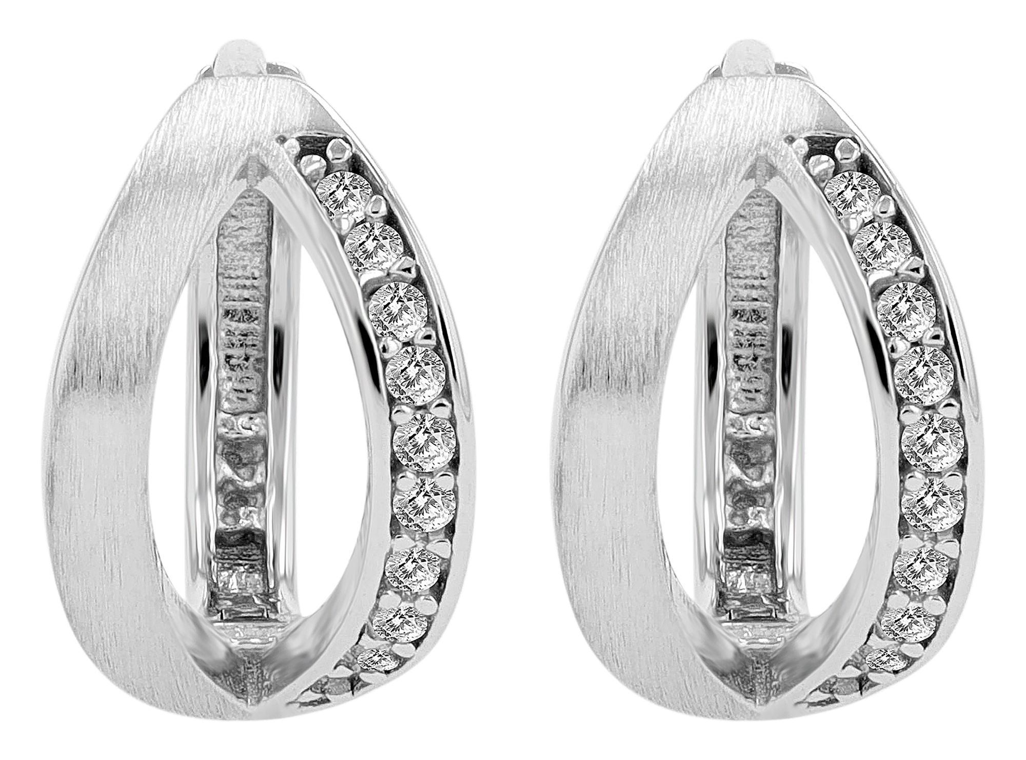 925/- Echt Silber Klapp-Creolen "Oleandra", matt/poliert