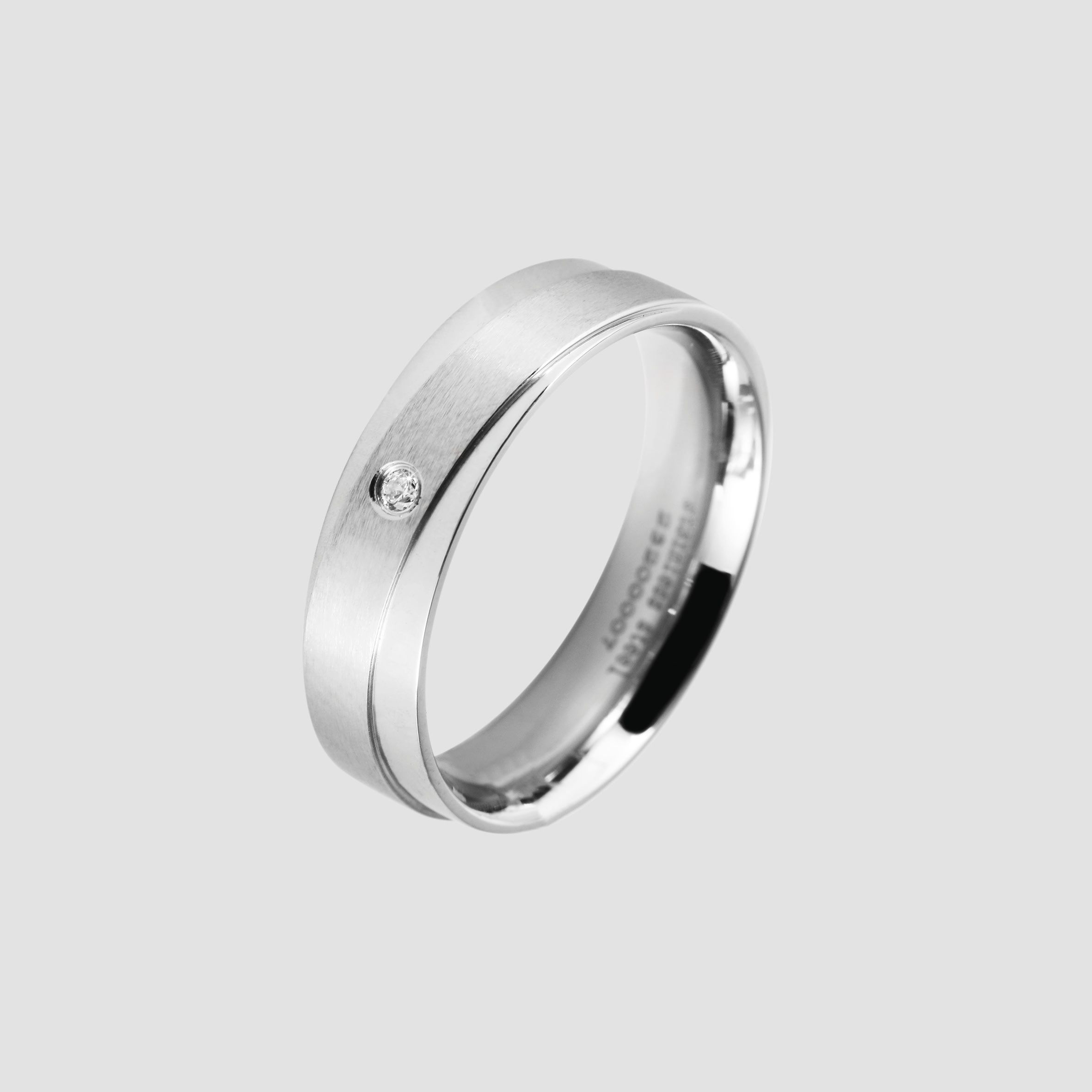 "Fantastic Feeling" Damen-Partnerring, Akzent, Edelstahl, Similibesatz, silberfarben, Gr. 62