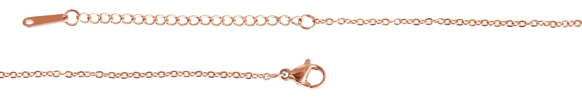 "Katrin", Edelstahl Kette mit Anhänger - Herz, Gravur, 45 + 5 cm, roségoldfarben