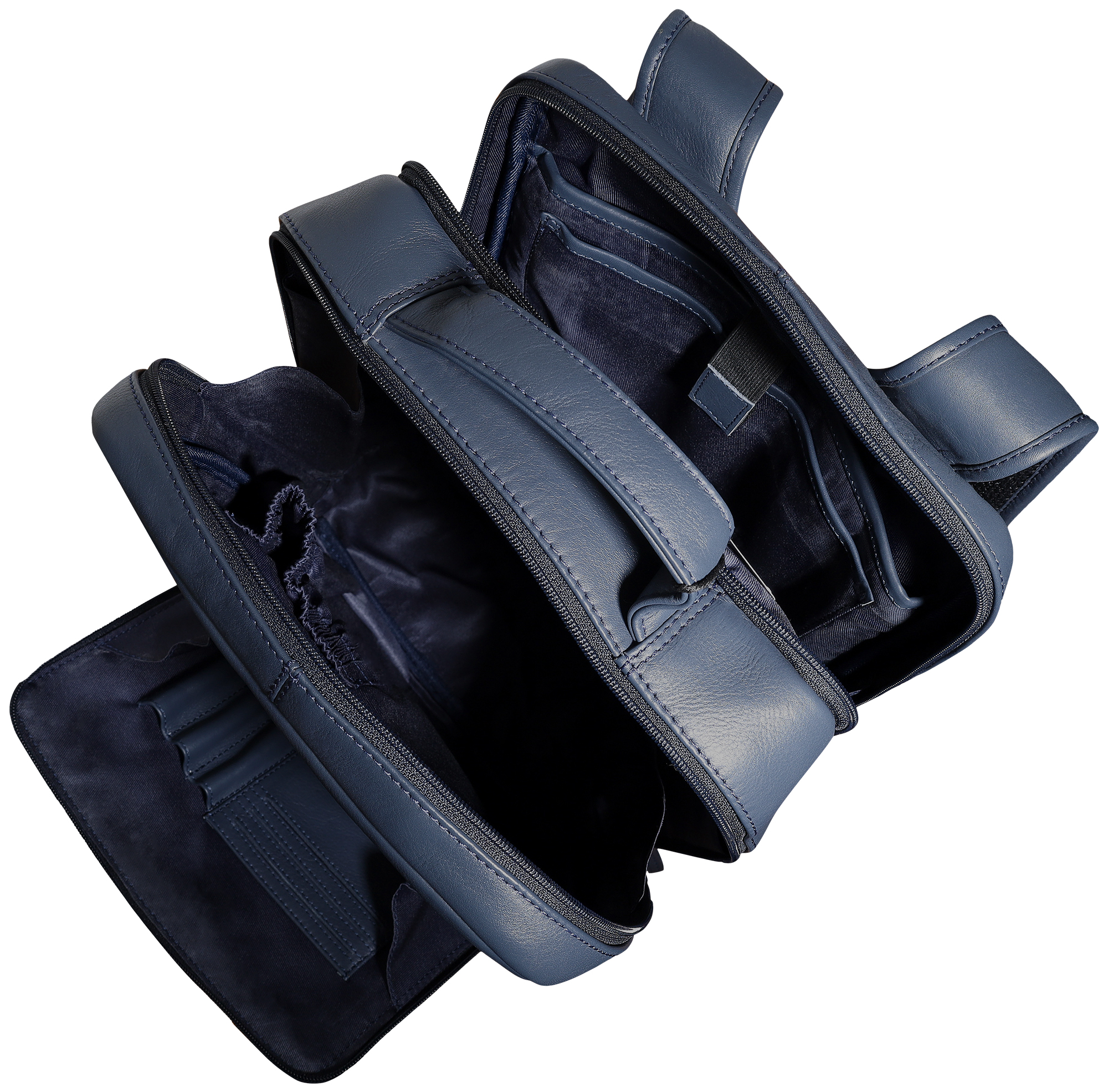 Leonardo Verrelli Echt Leder-Rucksack für Business, Alltag & Reisen, dunkelblau