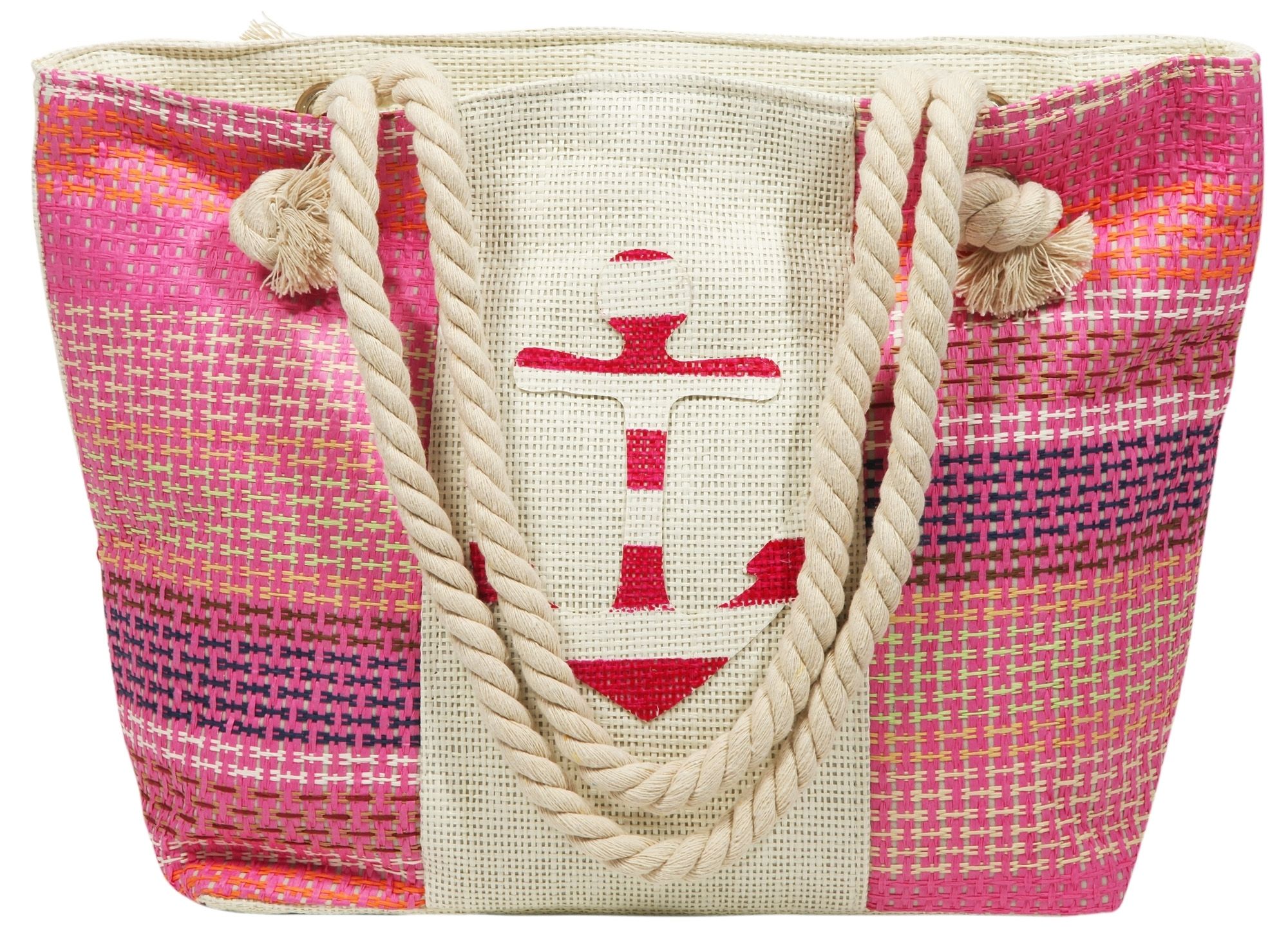 Strandtasche aus Bastfaser, maritim