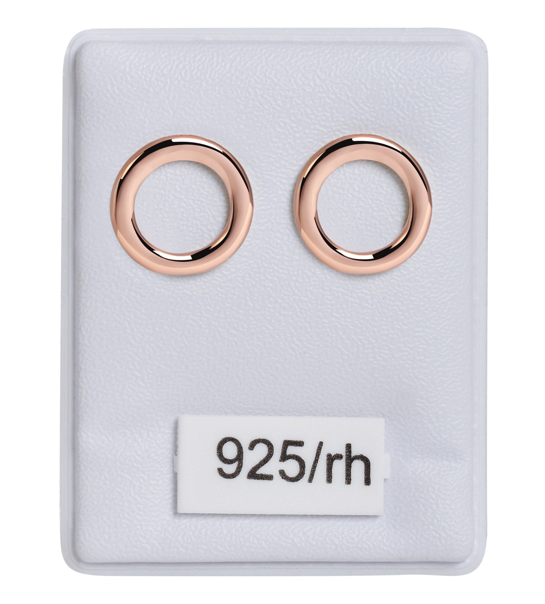 "Charlotte" 925/- Echt Silber Ohrstecker - Runde, offene Form Ø 11mm, rosévergoldet