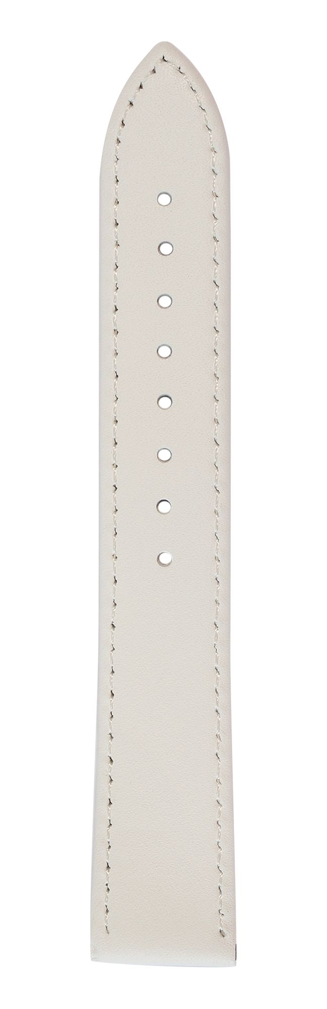 Uhrenarmband aus Echtleder, genäht, weiß, 22 mm