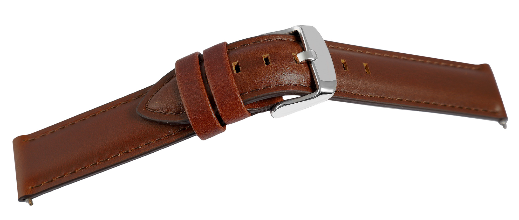 Echtleder Uhrenarmband (Quick-Release), braun, 18 mm