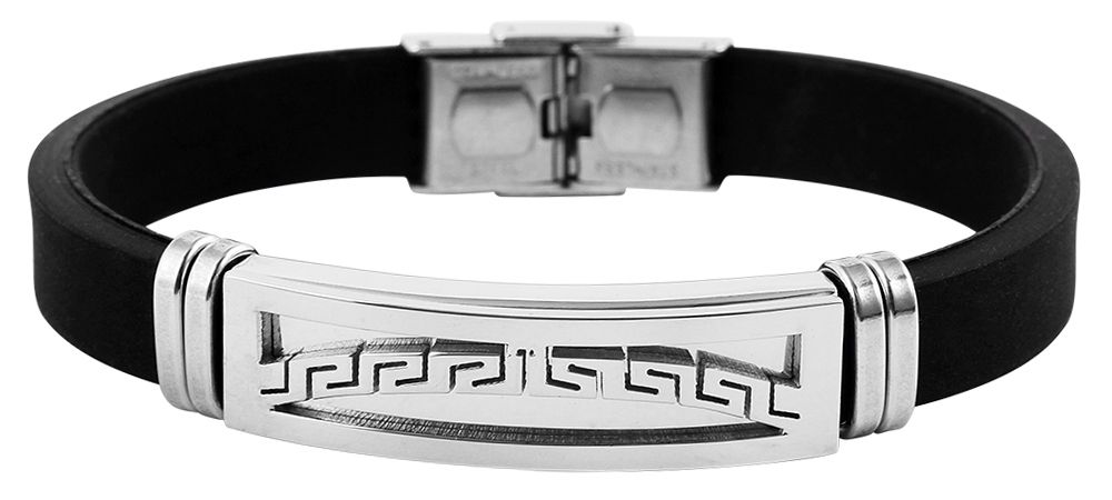 Akzent Armband aus Silikon und Edelstahl