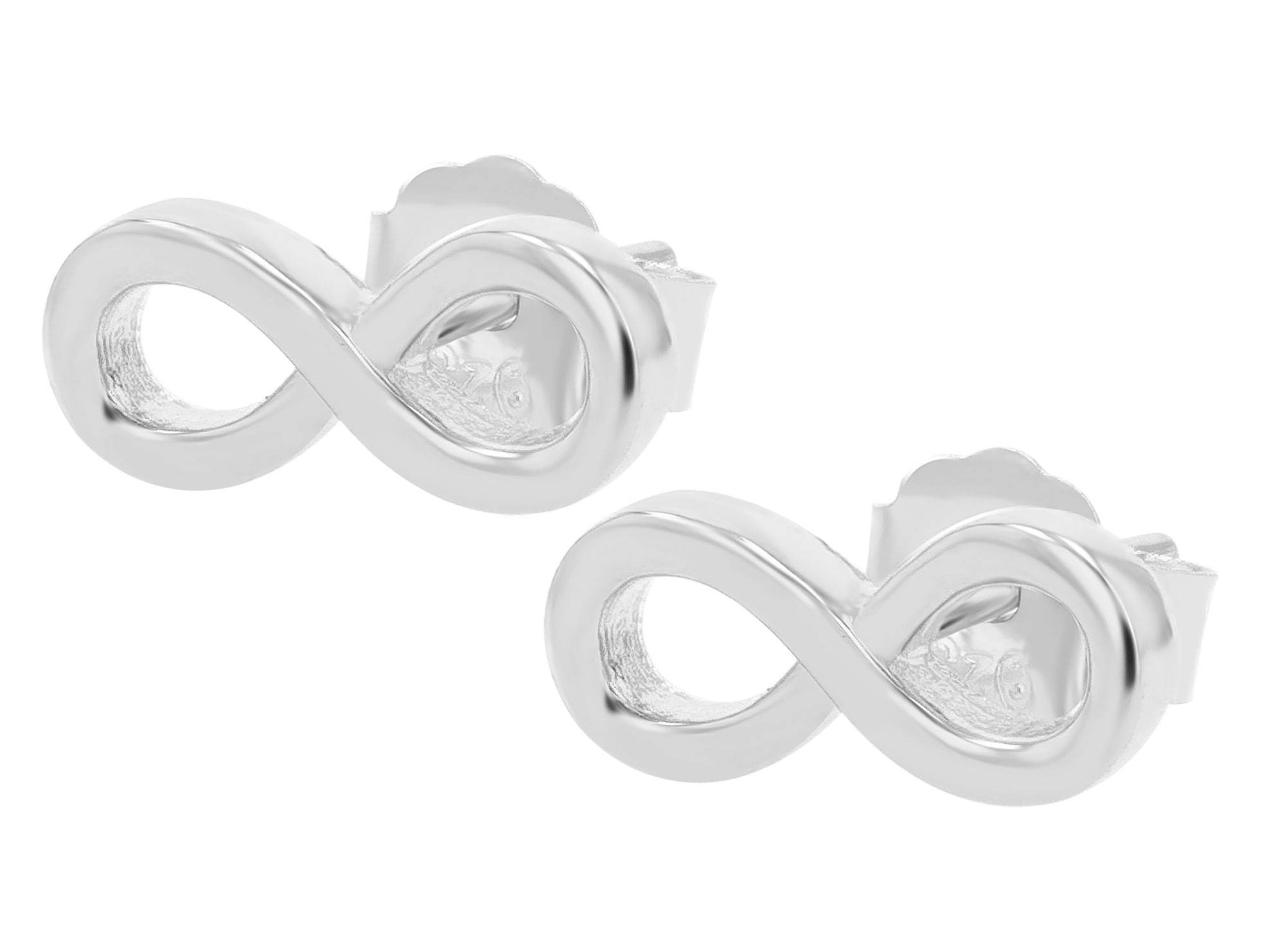 925er Sterlingsilber Infinity-Ohrstecker "Belén", rhodiniert