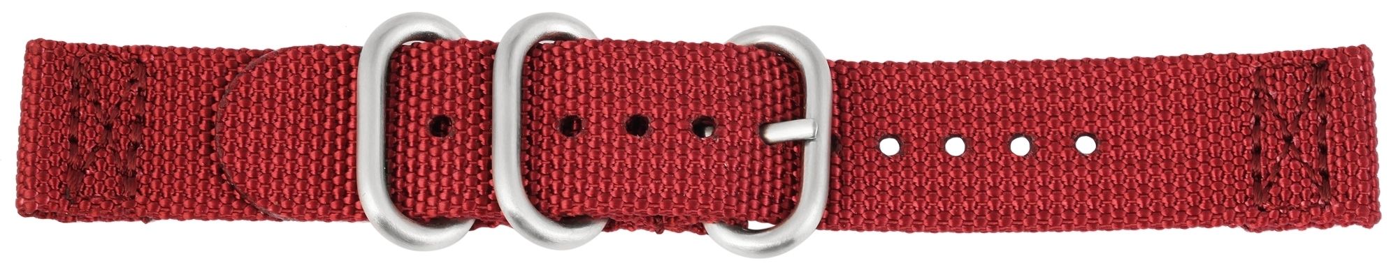 Nylon-Uhrenarmband, dunkelrot, Dornschließe, 22 mm