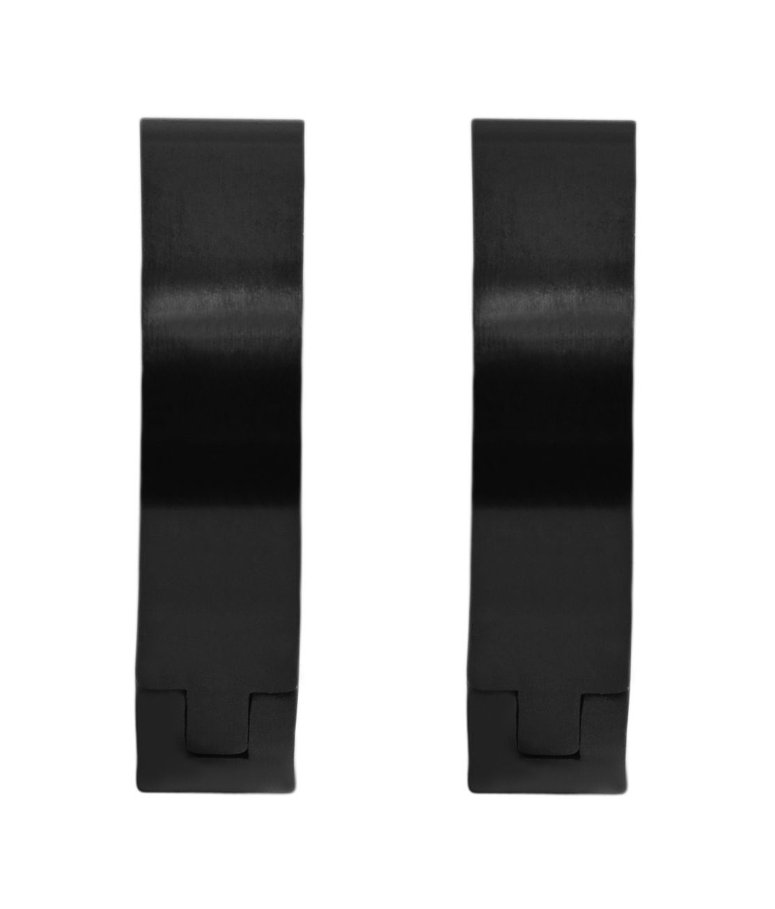 "Robyn" Akzent Edelstahl Klapp-Creolen,  Ø 12 mm/ 4 mm, schwarz