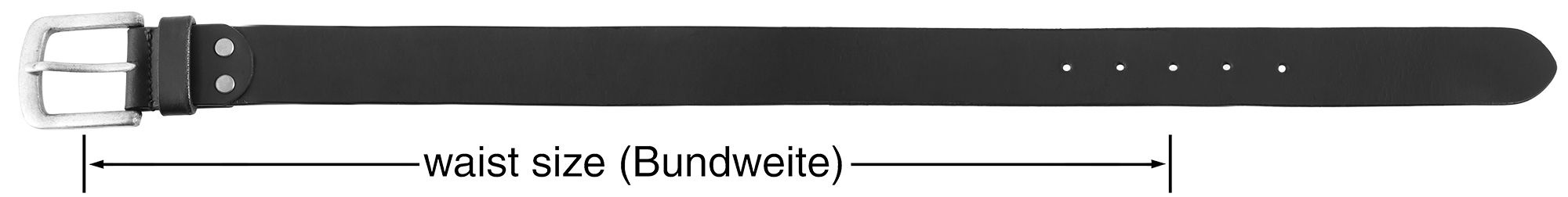 Leonardo Verrelli Herren Echtledergürtel, Büffelleder, matt schwarz