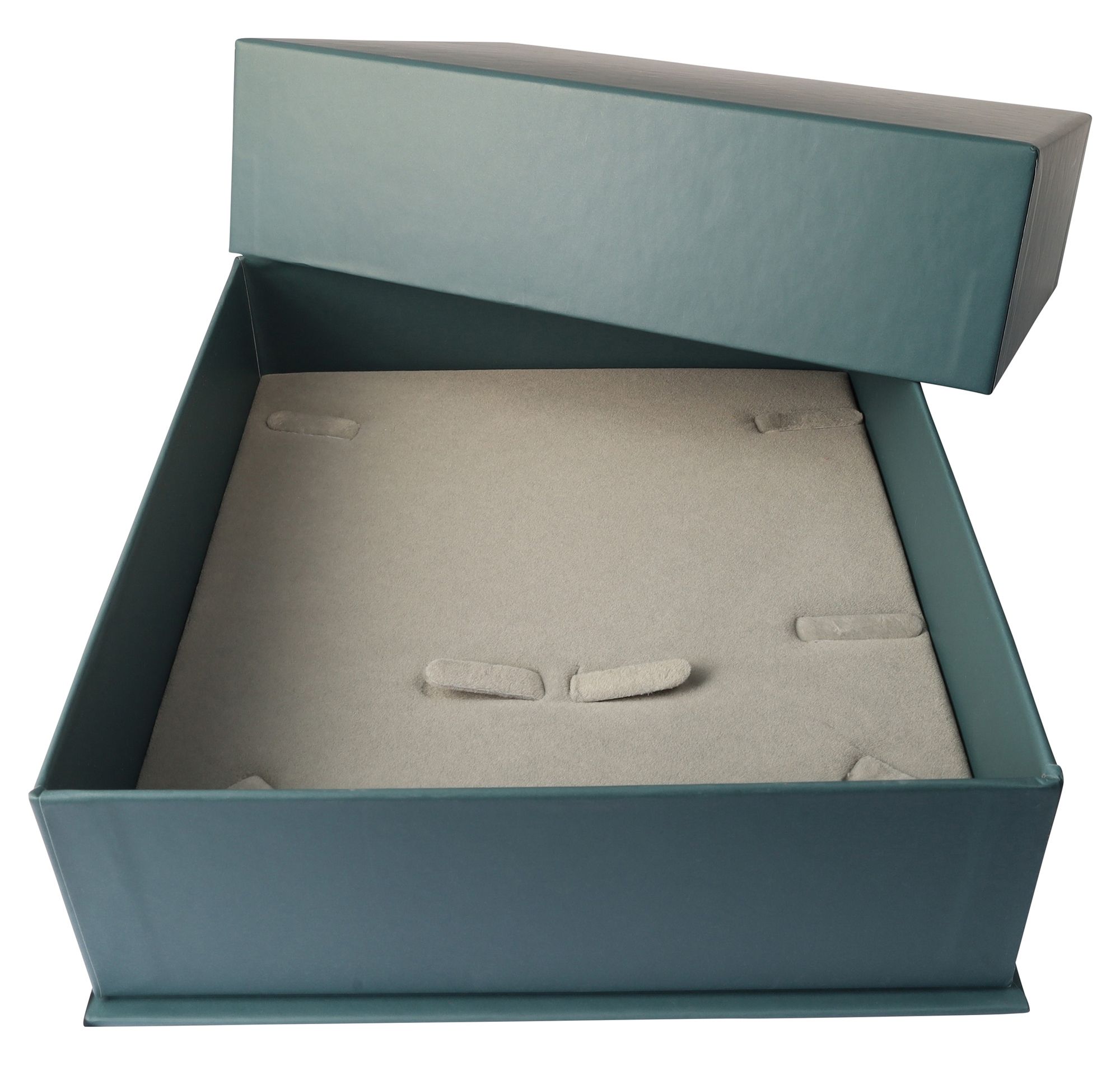Schmuckbox aus Pappe in dunkelgrün mit Schleife, VE 12