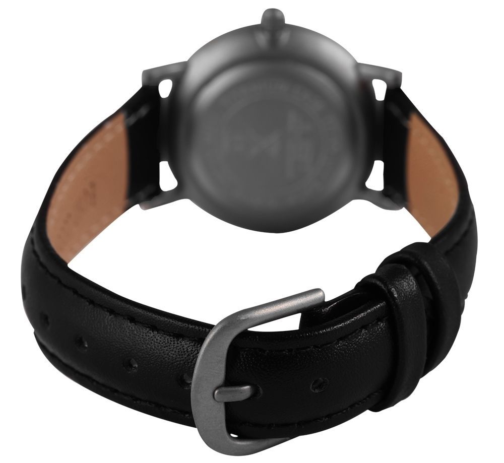 Just Titan Damenuhr mit Echtlederarmband, 5 ATM, schwarz/weiß