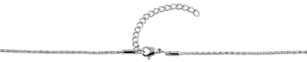 "Max", Akzent Koreanerkette aus Edelstahl, silberfarbig, Stärke 2mm