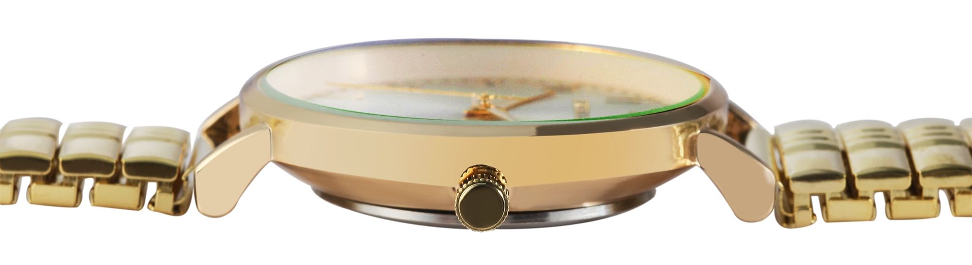 Excellanc Damenuhr mit Edelstahlzugarmband, goldfarben