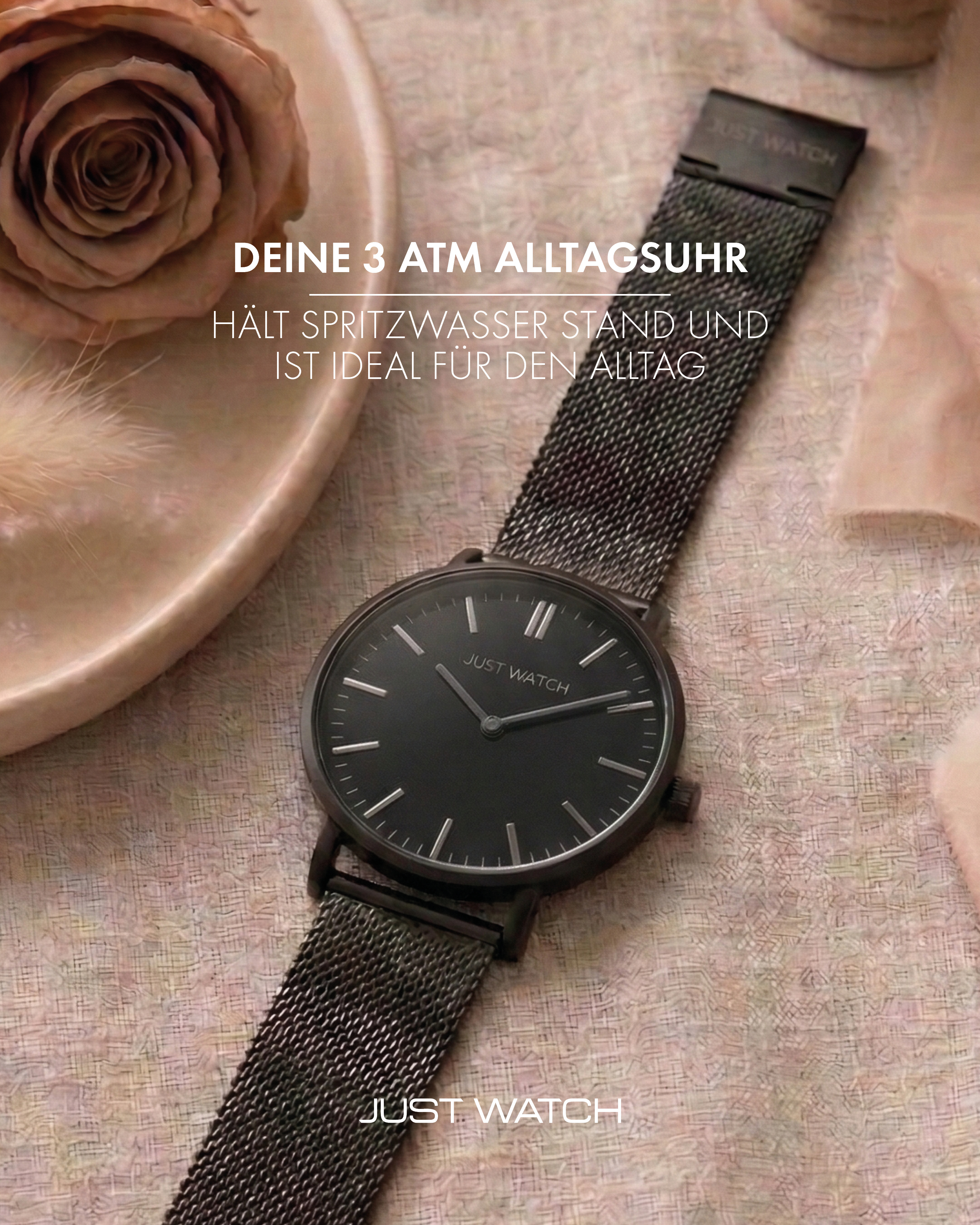 Just Watch analoge 2-Zeiger Unisex-Armbanduhr