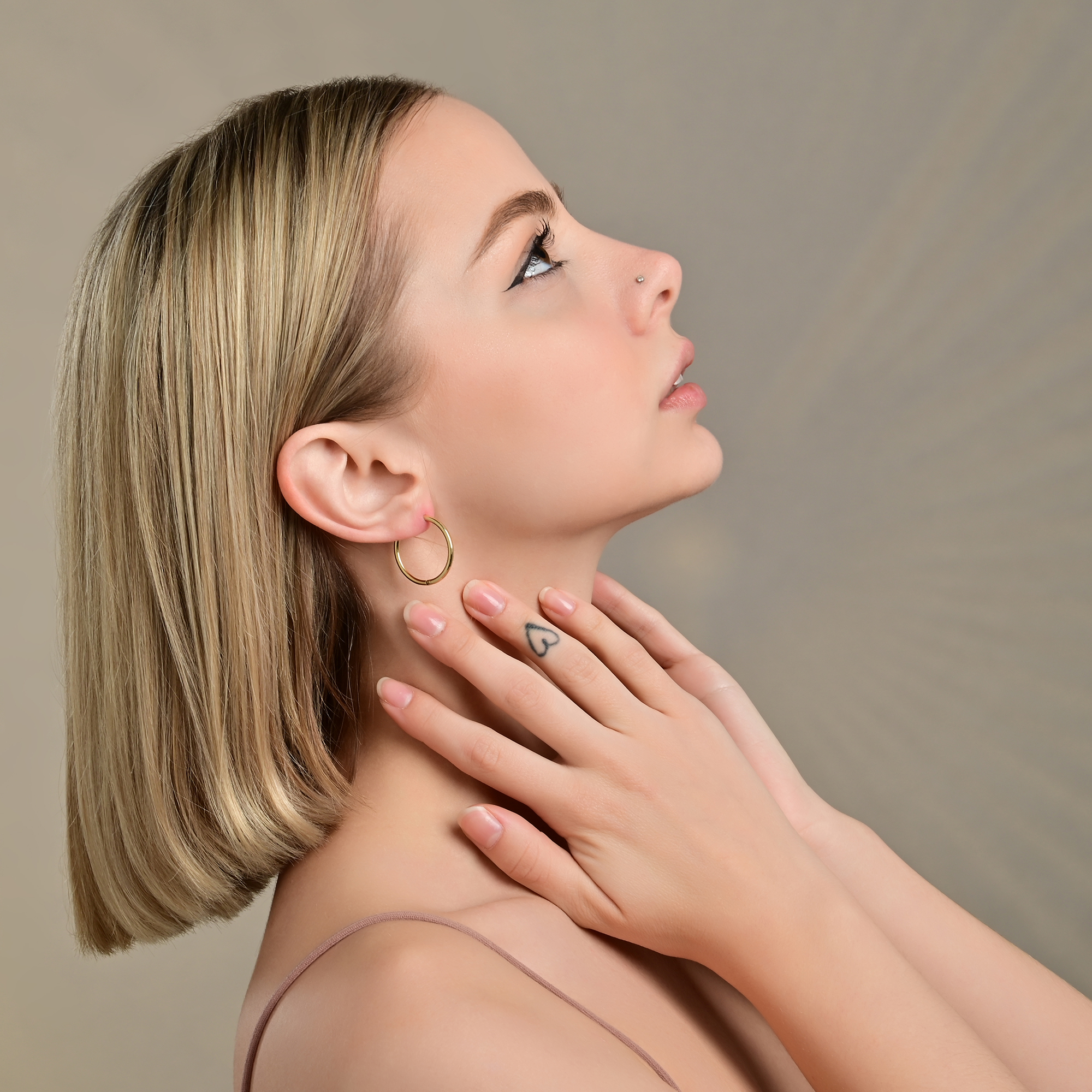 "Amira" Akzent Edelstahl Creolen Ø 20 mm, goldfarben