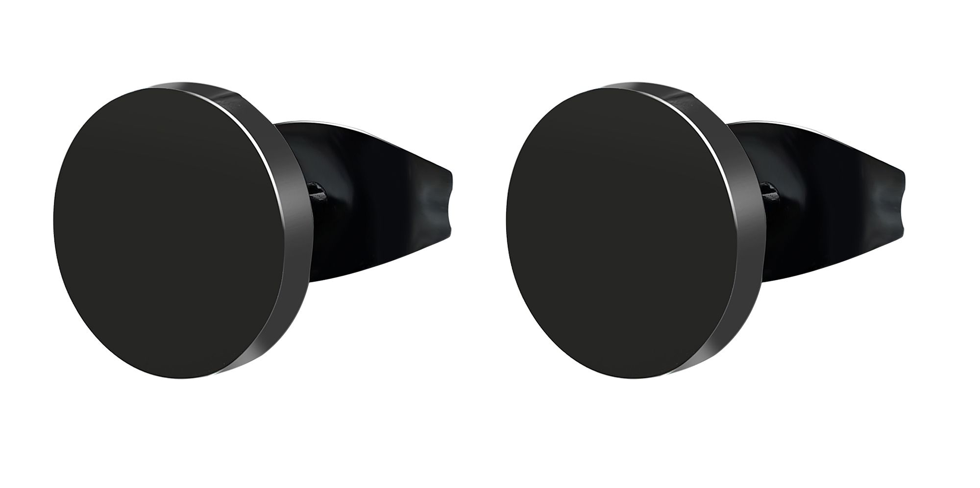 Akzent Ohrstecker "Xan", Edelstahl, rund, Ø 10 mm, schwarz