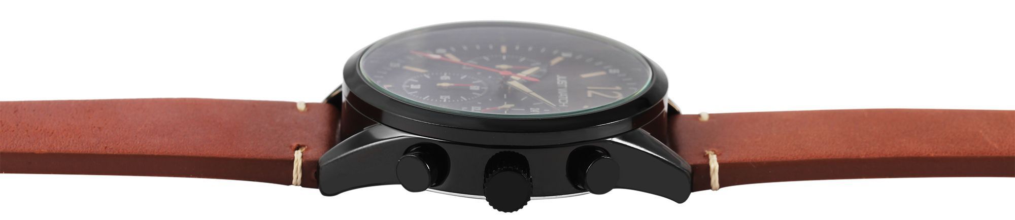 Just Watch Herrenchronograph "Theodor" mit Echtlederarmband, braun/schwarz