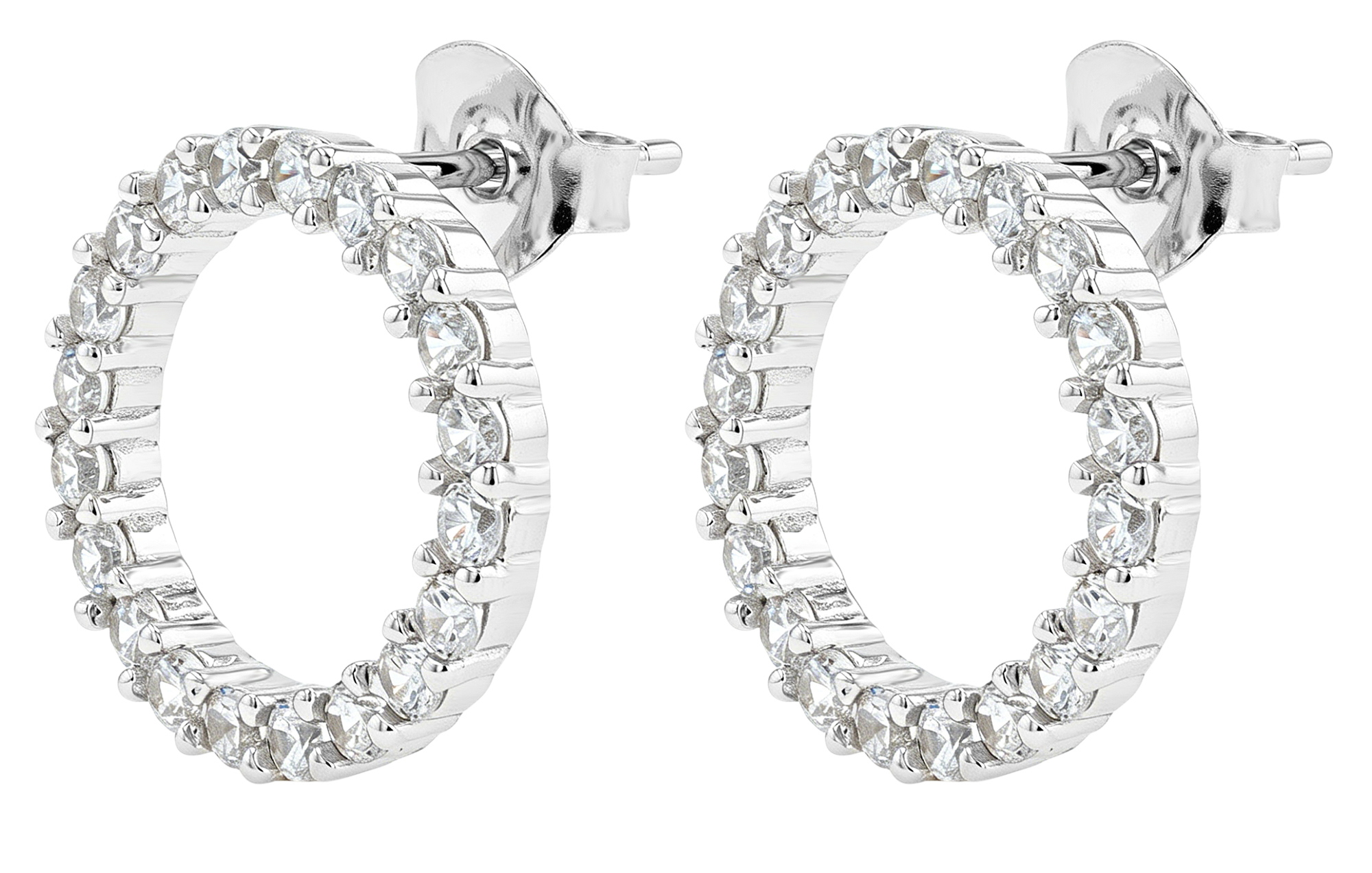 Sif Jakobs Jewellery 925/- Echt Silber Orstecker "Biella Uno" Ø 15 mm, Zirkonia, rhod.