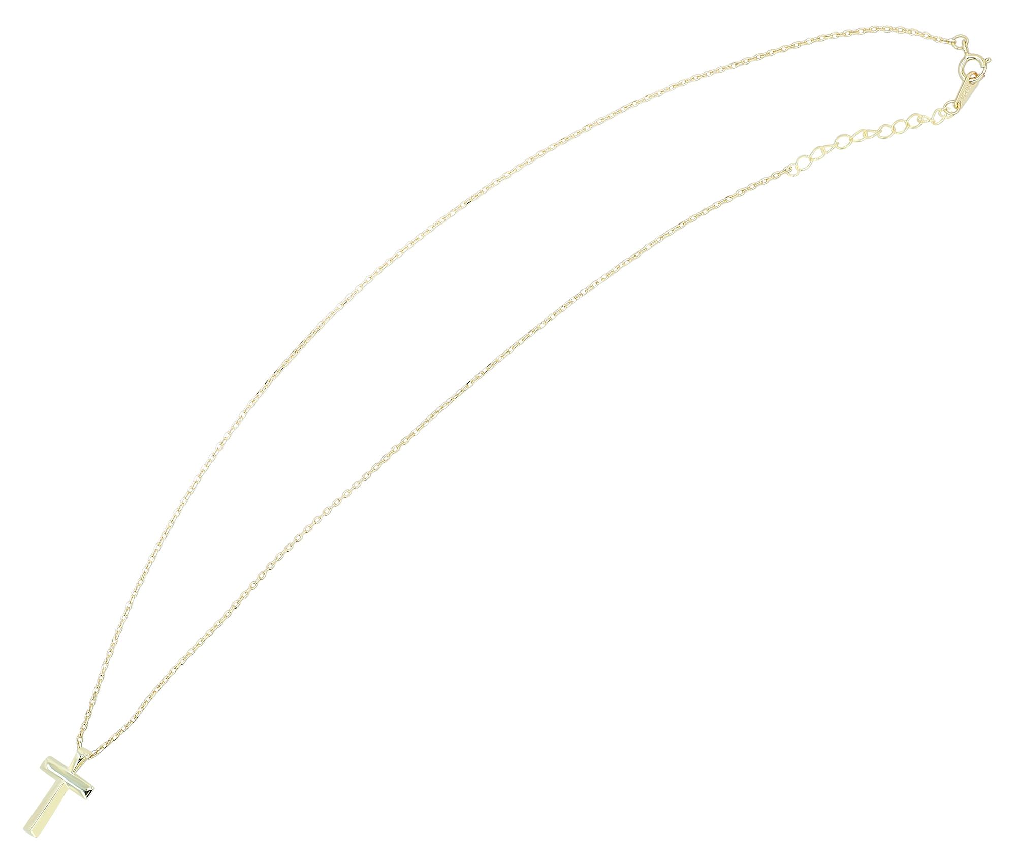 "Silia", 925/- Echt Silber Kette, Anhänger Kreuz, vergoldet