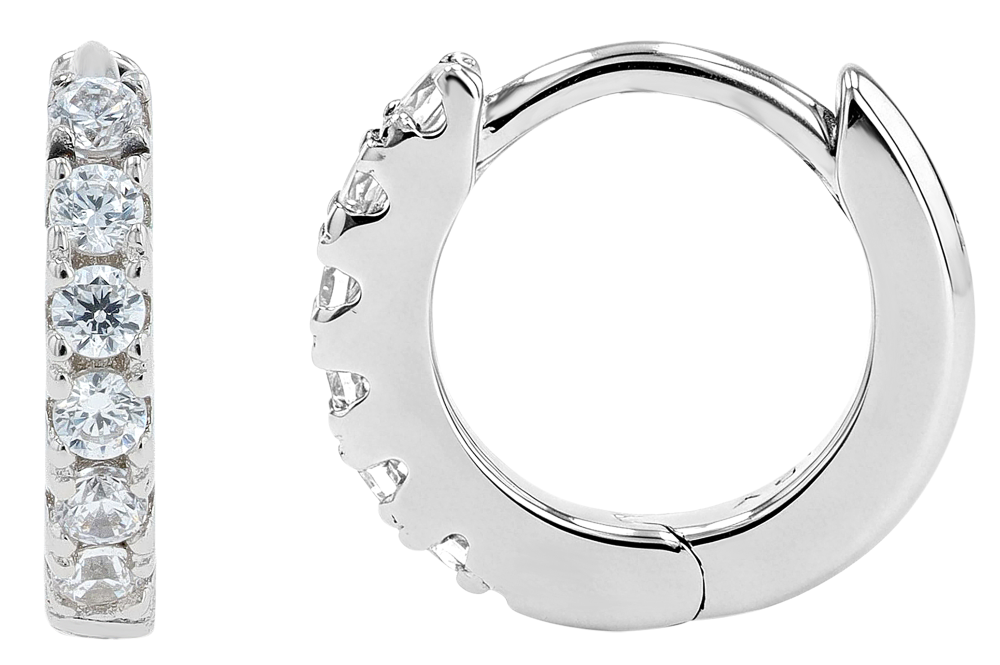 Sif Jakobs Jewellery 925/- Echt Silber Creolen "Ellera Piccolo" Ø 7 mm, Zirkonia, rhod.
