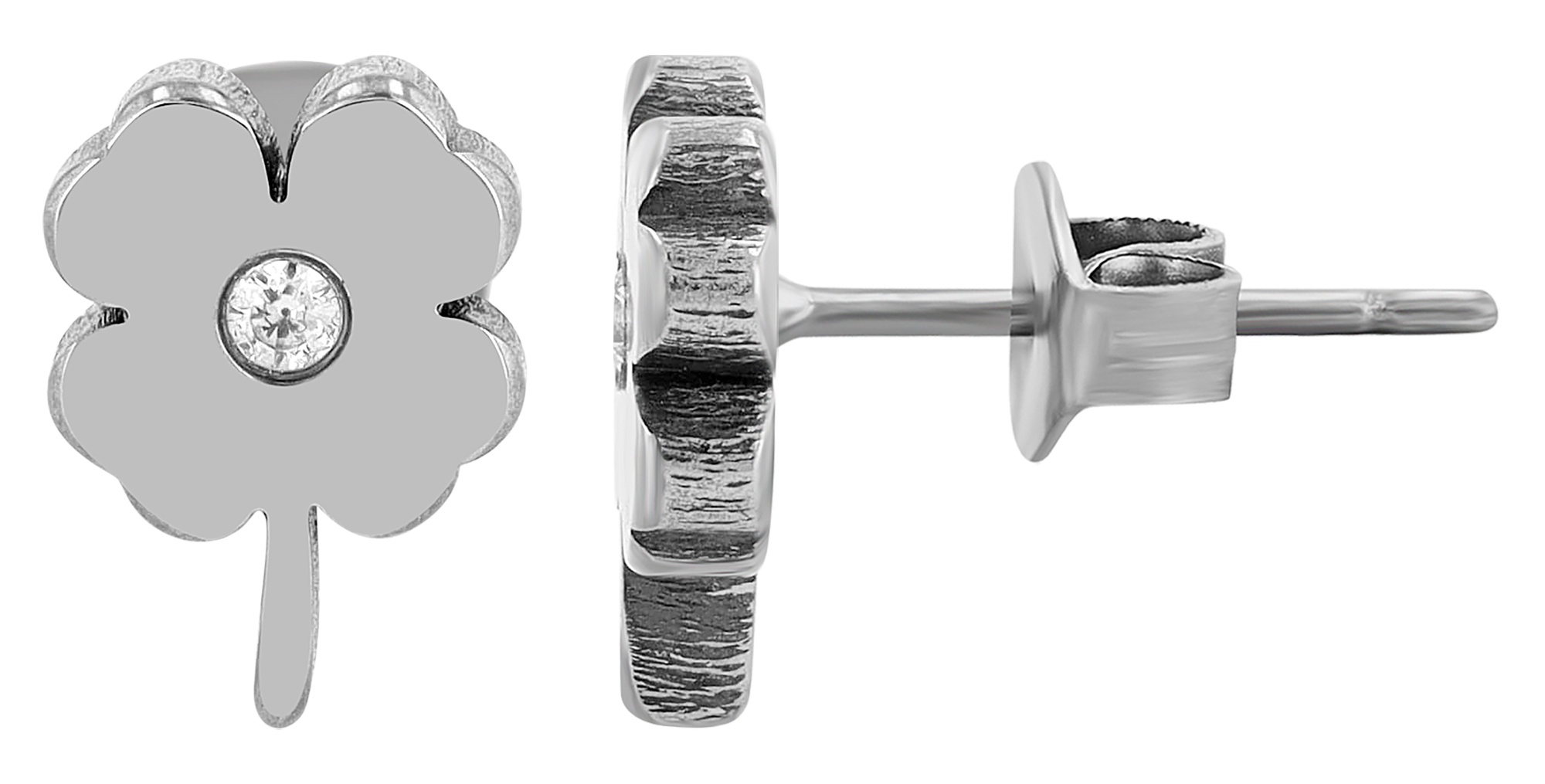 "Eliza", Titan Ohrstecker, Kleeblatt, Simili, Titan