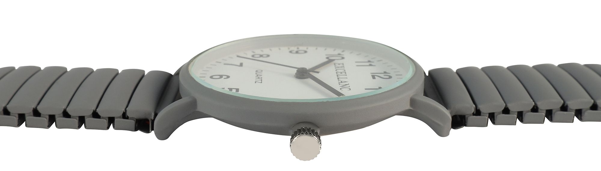 Excellanc Damenuhr mit Zugarmband, mattiertes Design, grau