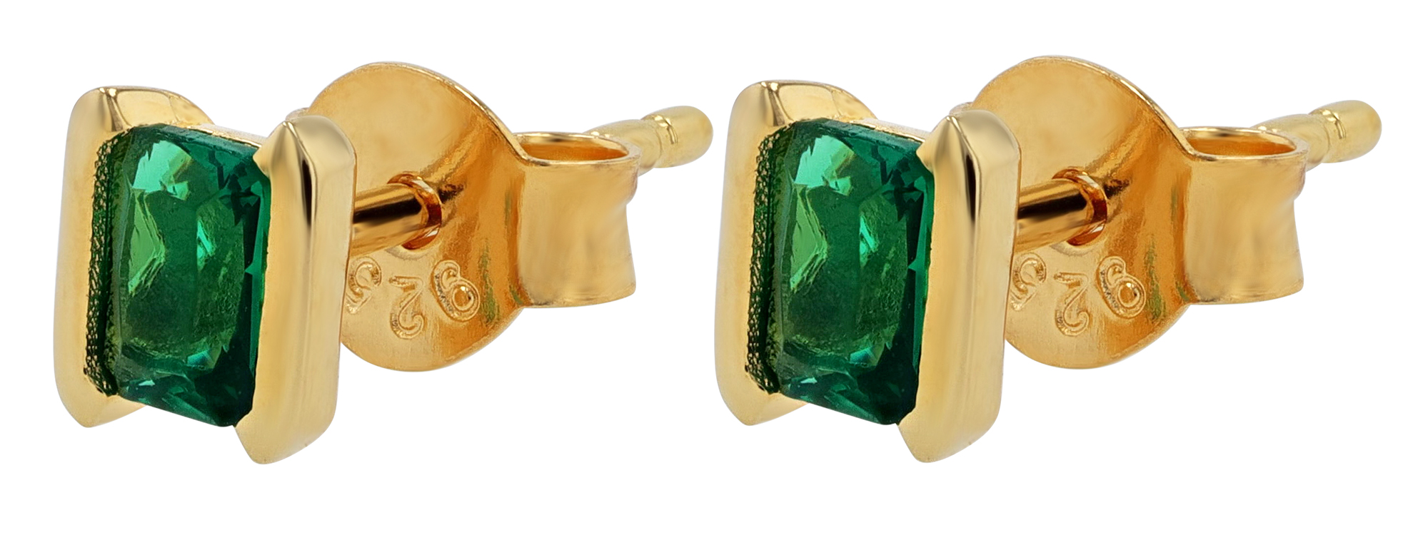 Sif Jakobs Jewellery 925/- Echt Silber Ohrstecker "Roccanova Piccolo", Zirkonia (grün), vgold.