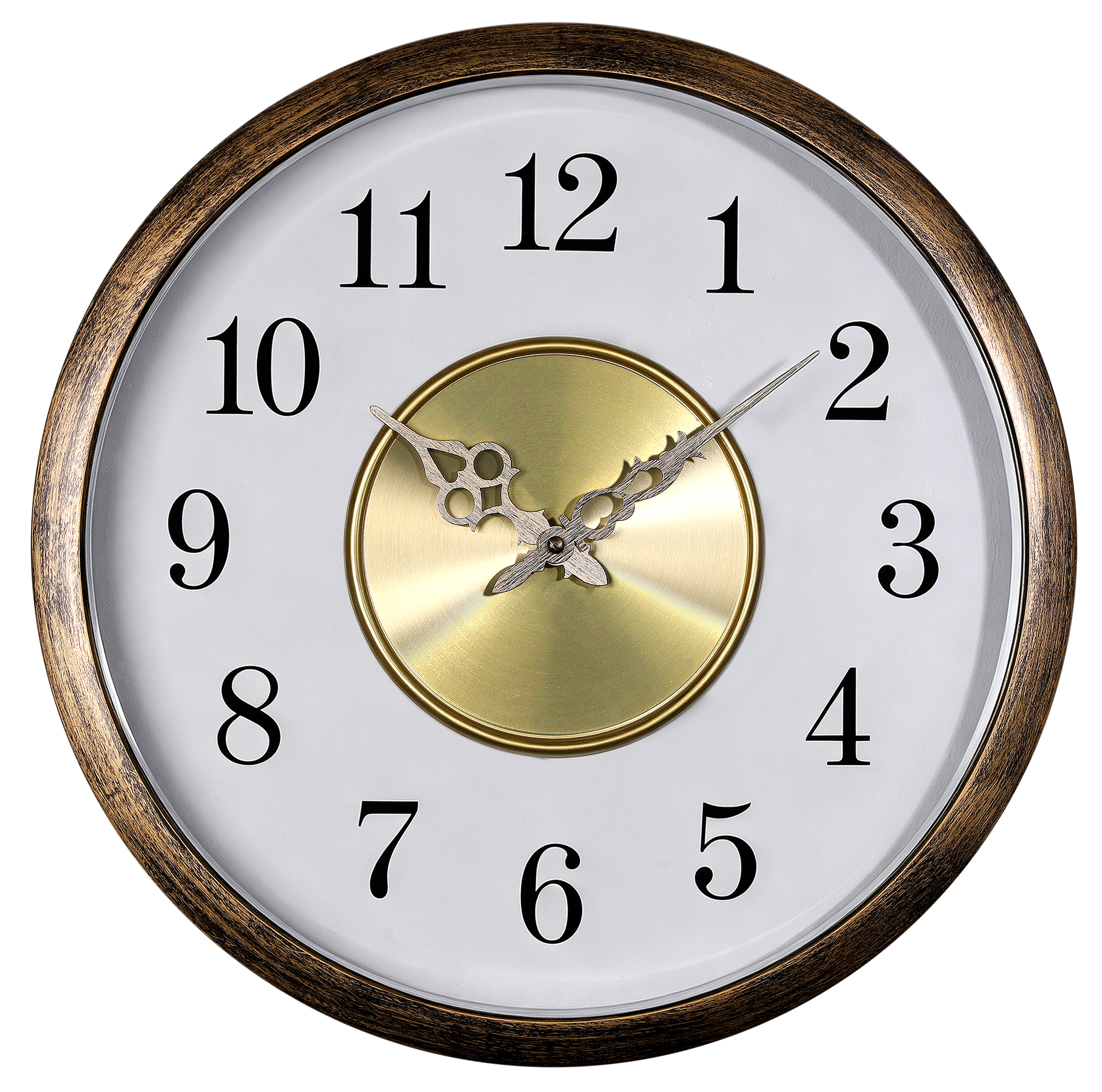 Wanduhr Ø 41,5 cm - Elegantes Schwebe-Design, goldfarben/ transparent