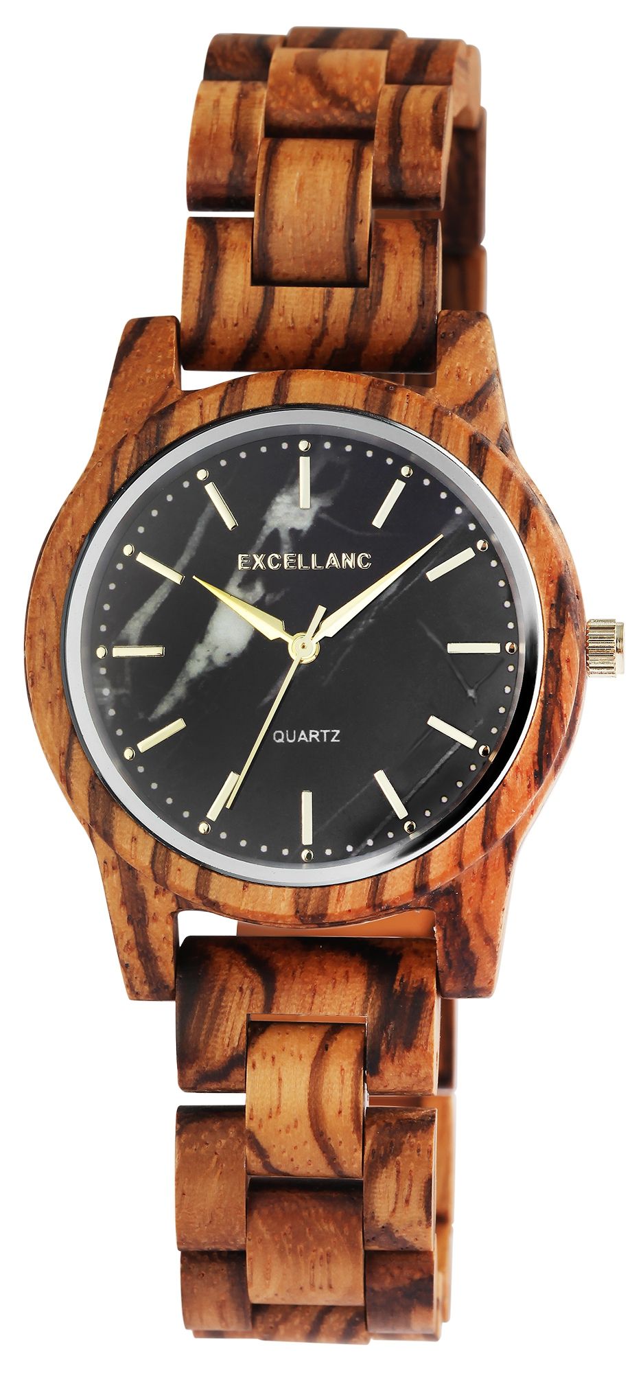 Excellanc Unisexarmbanduhr aus Zebraholz