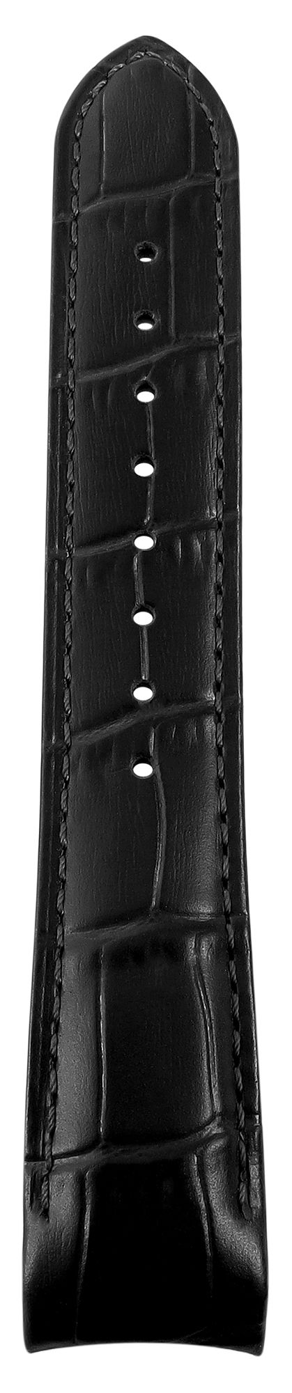 Echtleder Uhrenarmband mit Prägung, gepolstert, schwarz, 22 mm