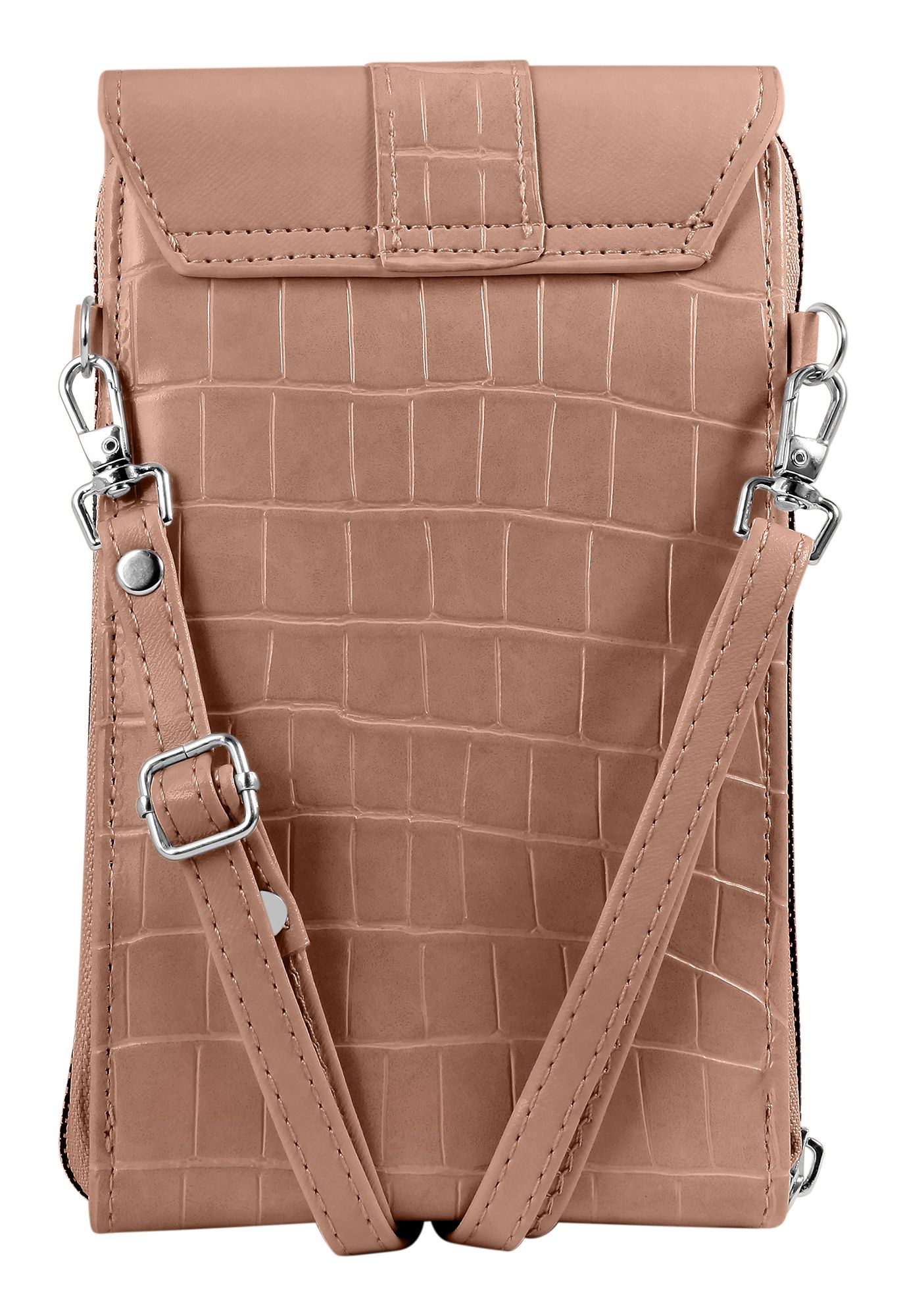 Handyumhängetasche aus Lederimitation, geeignet für iPhone 15, rosa
