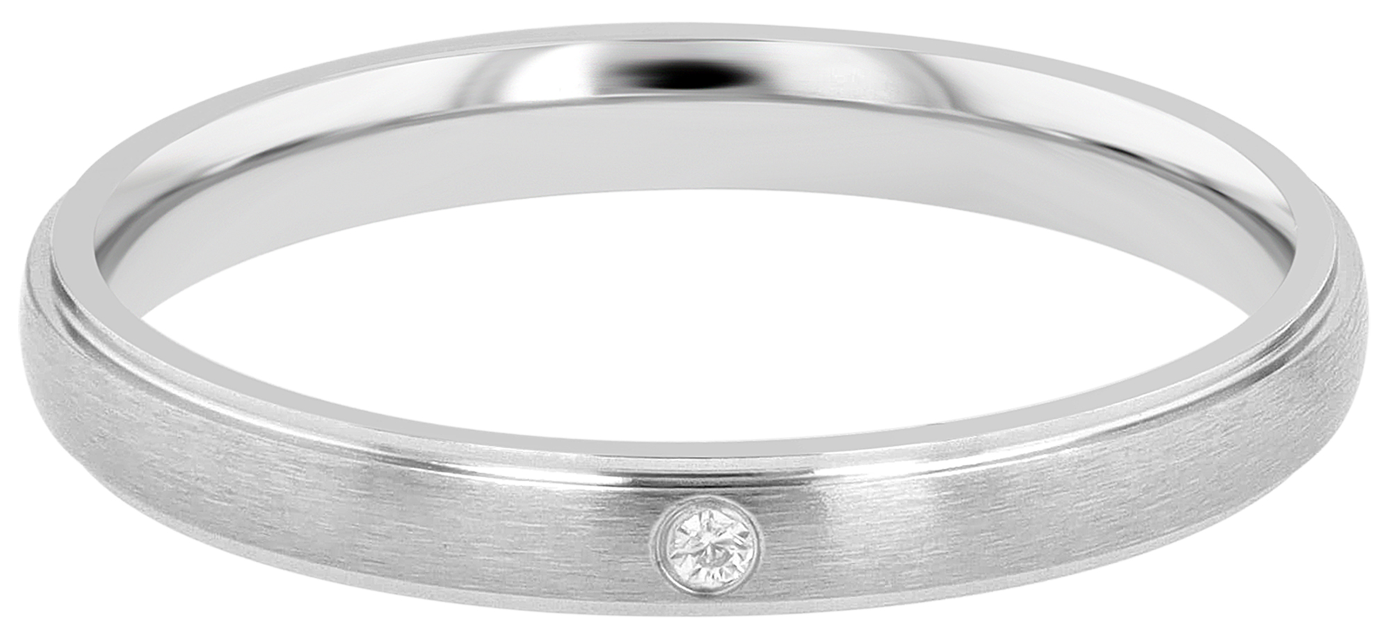 "Elegant Simplicity" Damen-Partnerring aus Edelstahl, silberfarben, Gr. 62